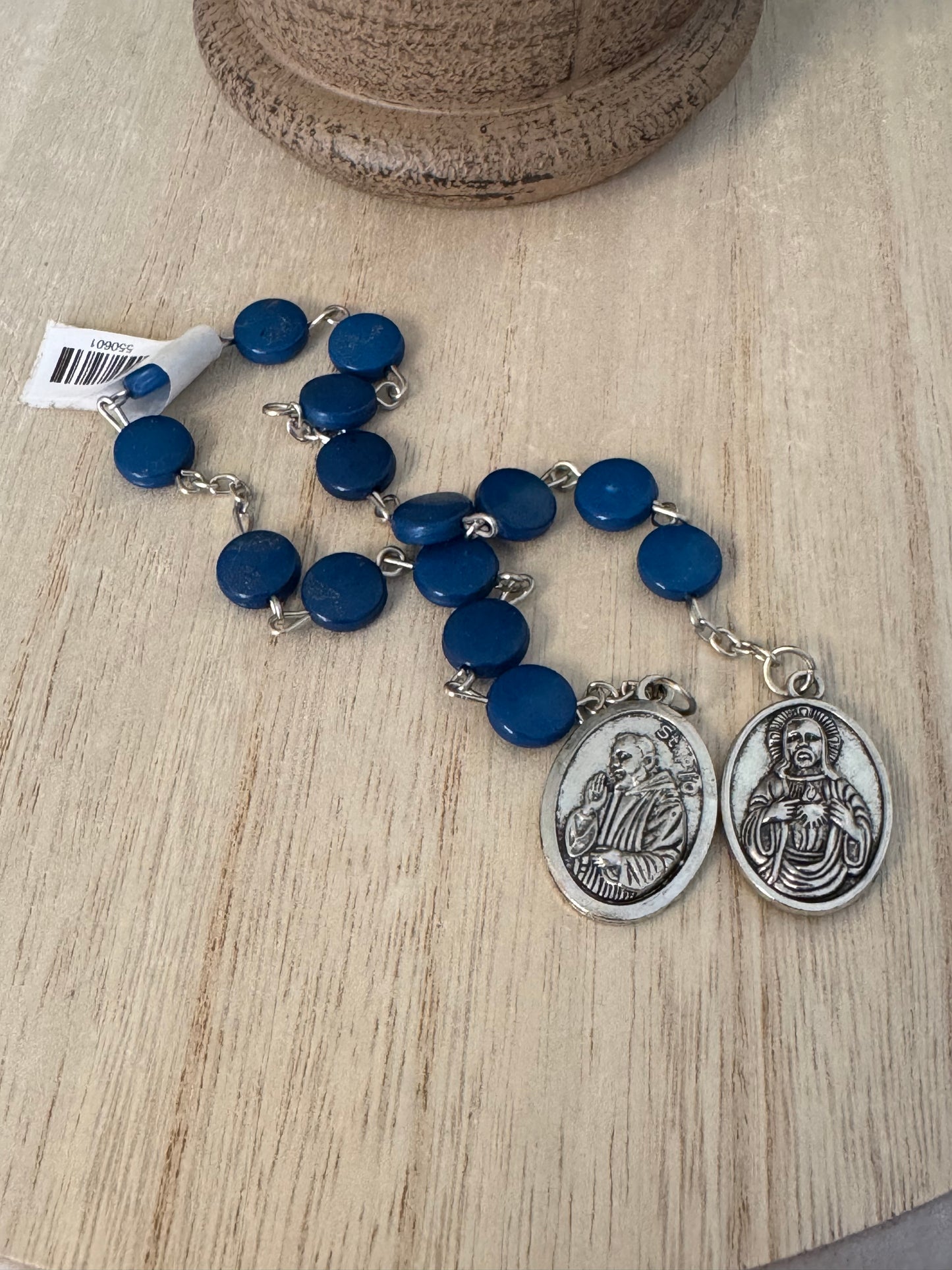 Dark Blue Padre Pio’s Sacred Heart of Jesus Novena Chaplet