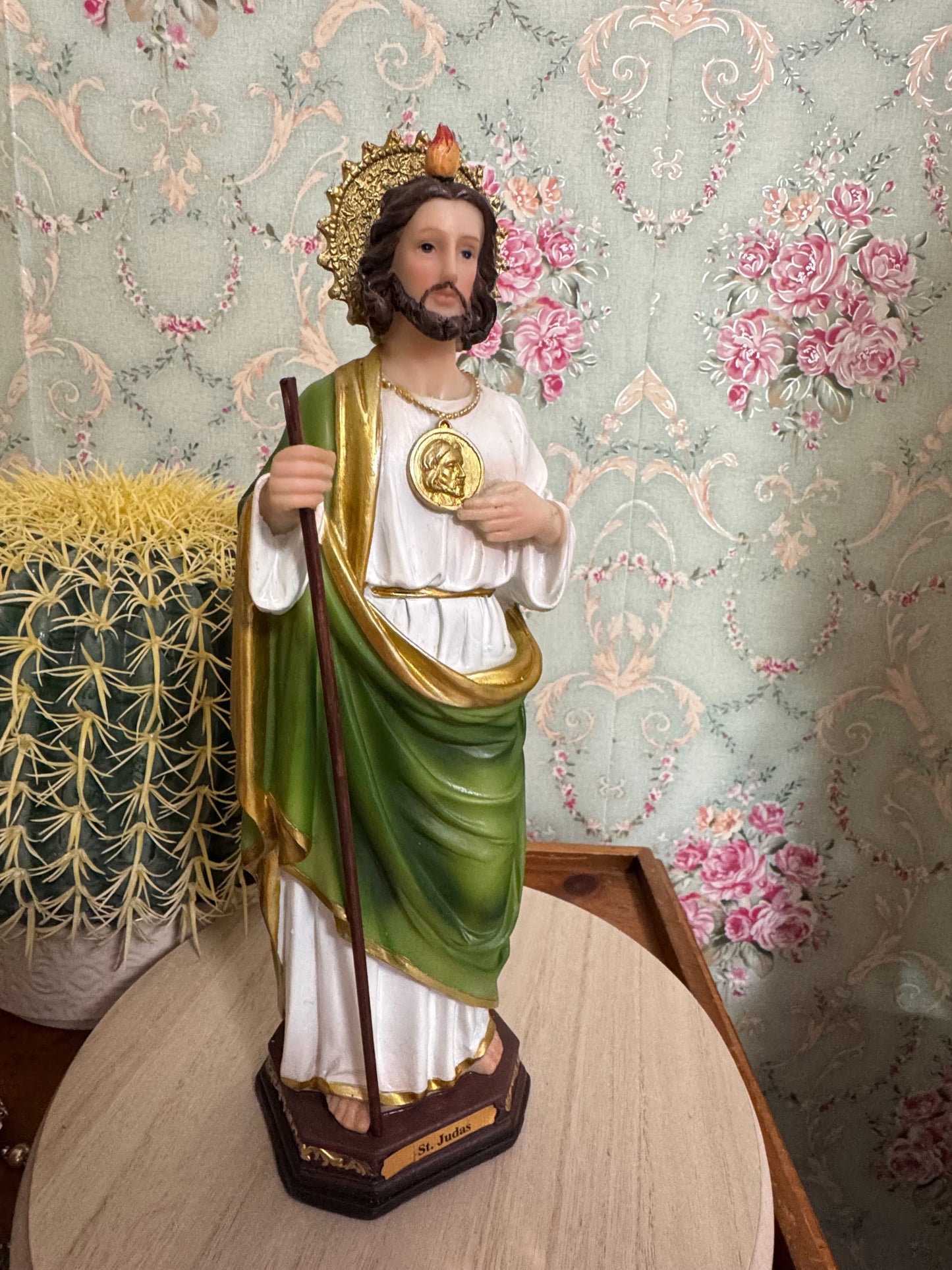 12" Handpainted St. Jude Resin Statue