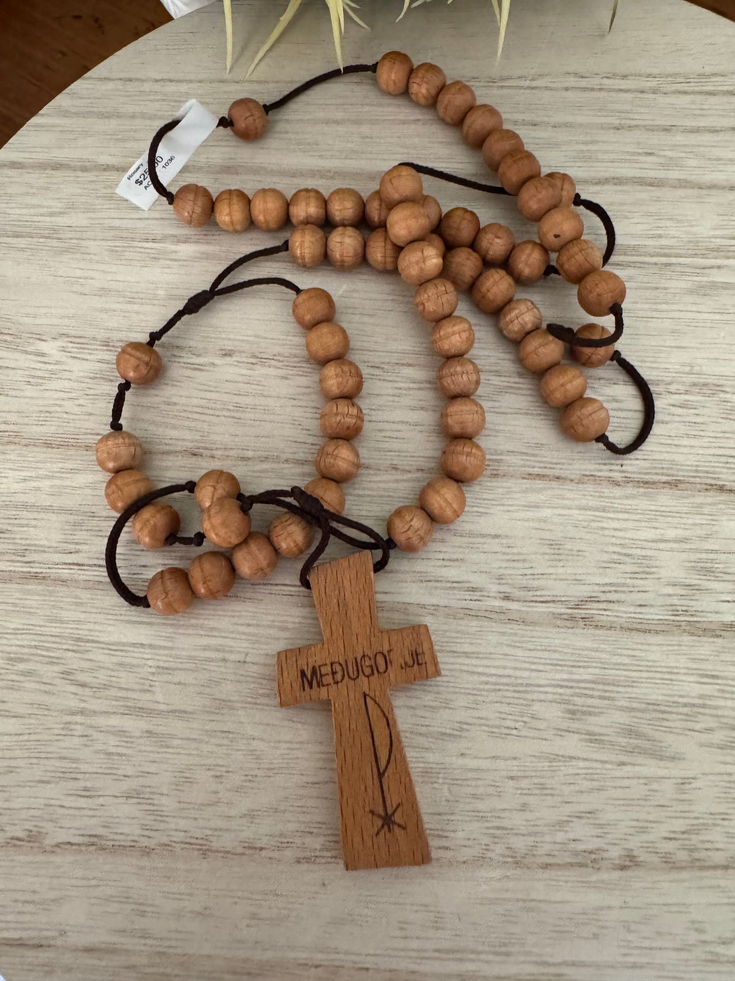 Wood Bead Medjugorje Rosary – Vintage Rope Strand