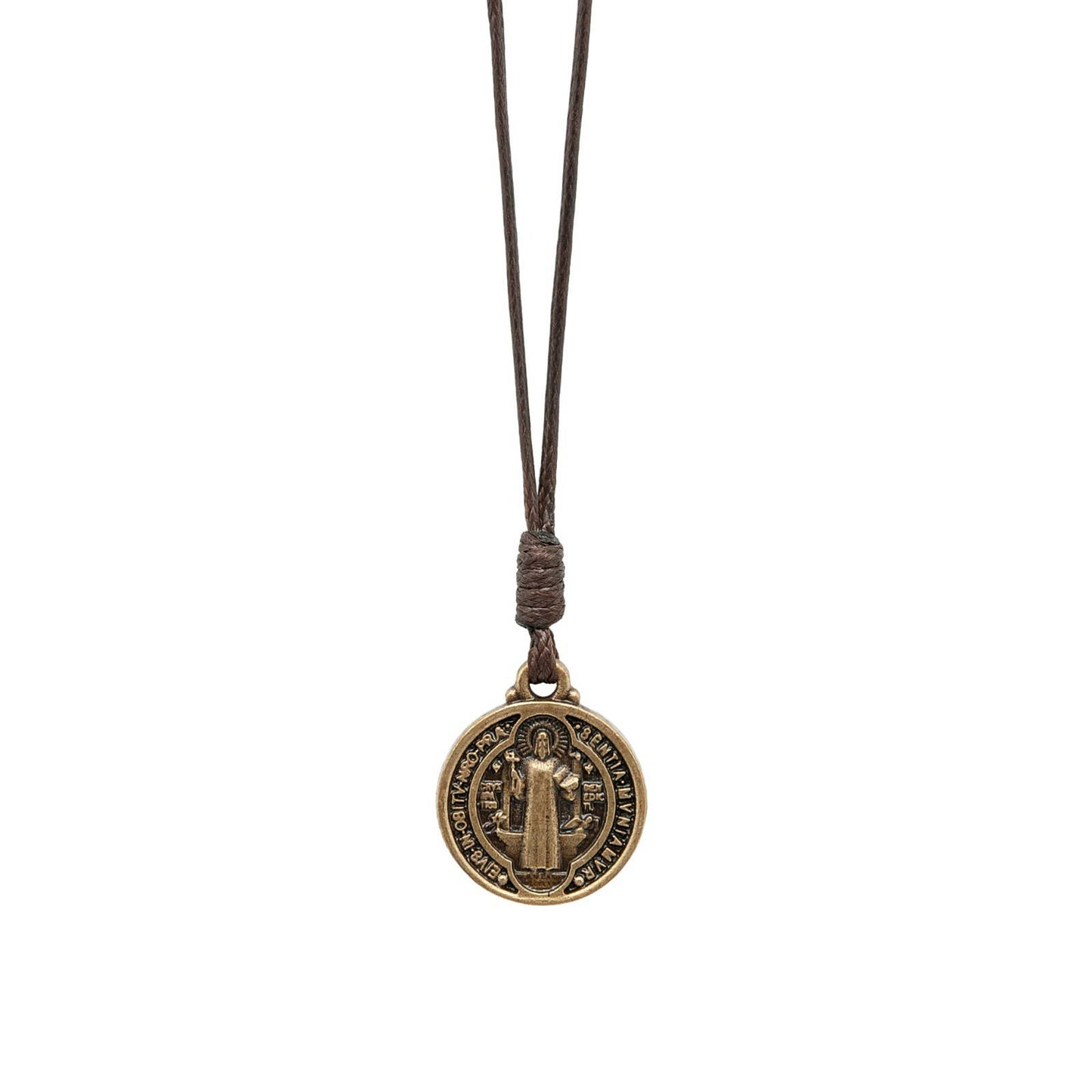 Saint Benedict Medal Necklace – Antique Gold Catholic Medal