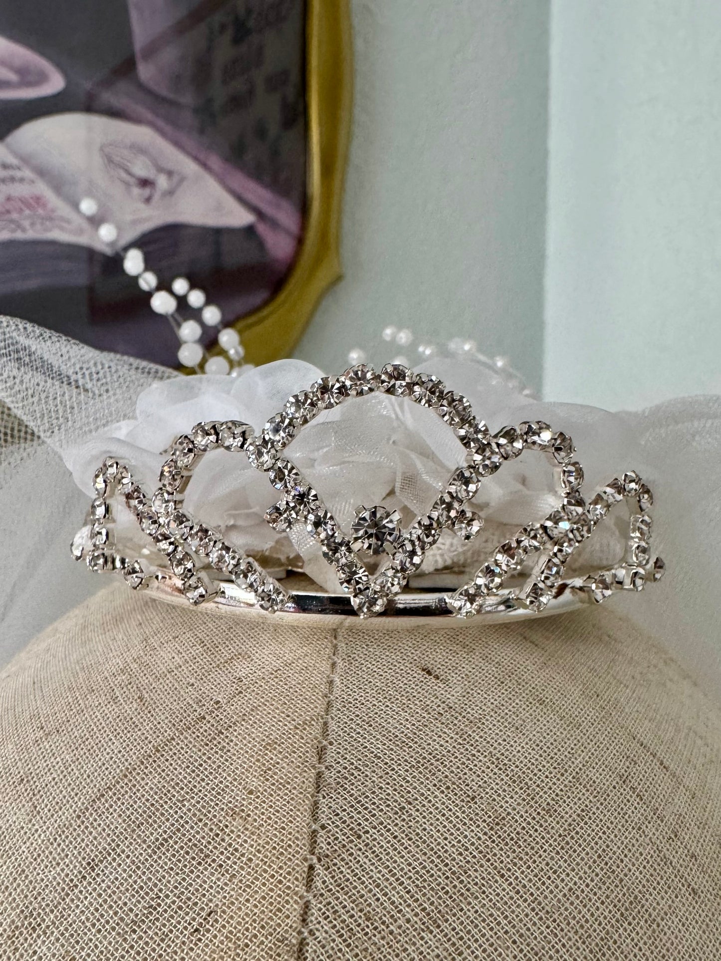 Handmade 23-Inch First Communion Veil with Tiara Style One