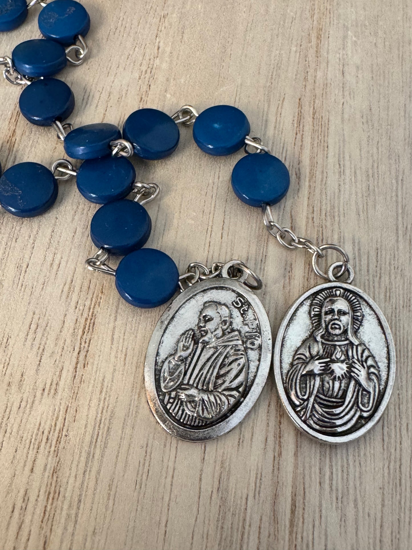 Dark Blue Padre Pio’s Sacred Heart of Jesus Novena Chaplet