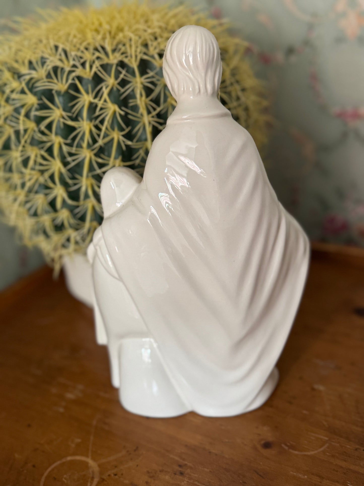 Vintage Milk Glass Holy Family Statue with Infant Jesus