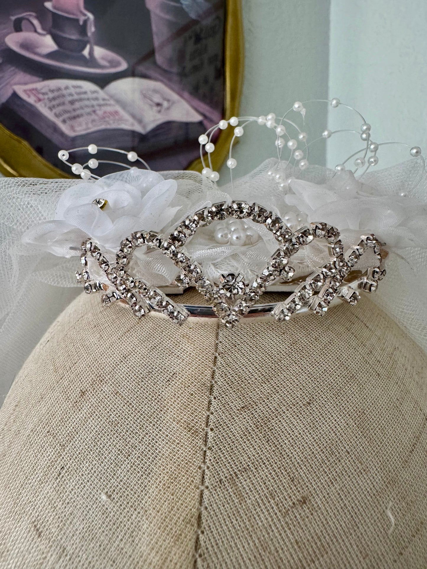 Handmade 23-Inch First Communion Veil with Tiara Style Three