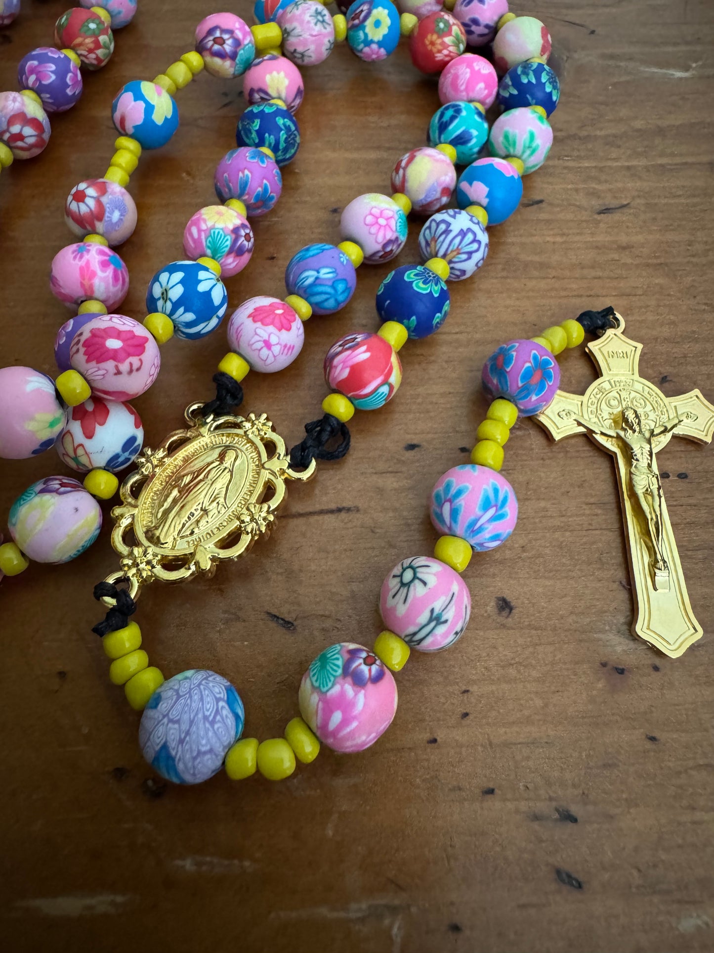 Handmade Strung Polymer Clay Rosary 10mm beads (V1)