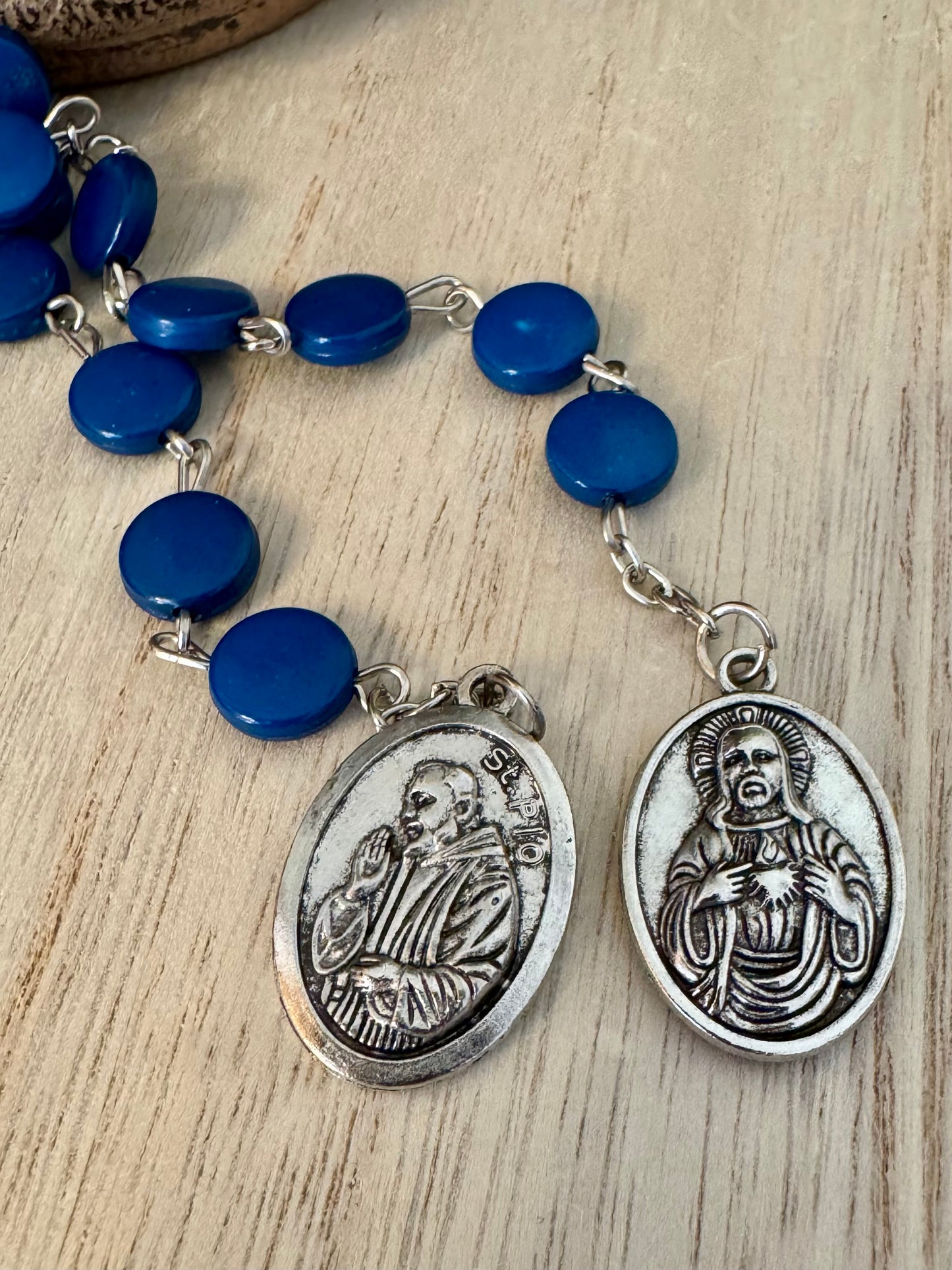 Dark Blue Padre Pio’s Sacred Heart of Jesus Novena Chaplet