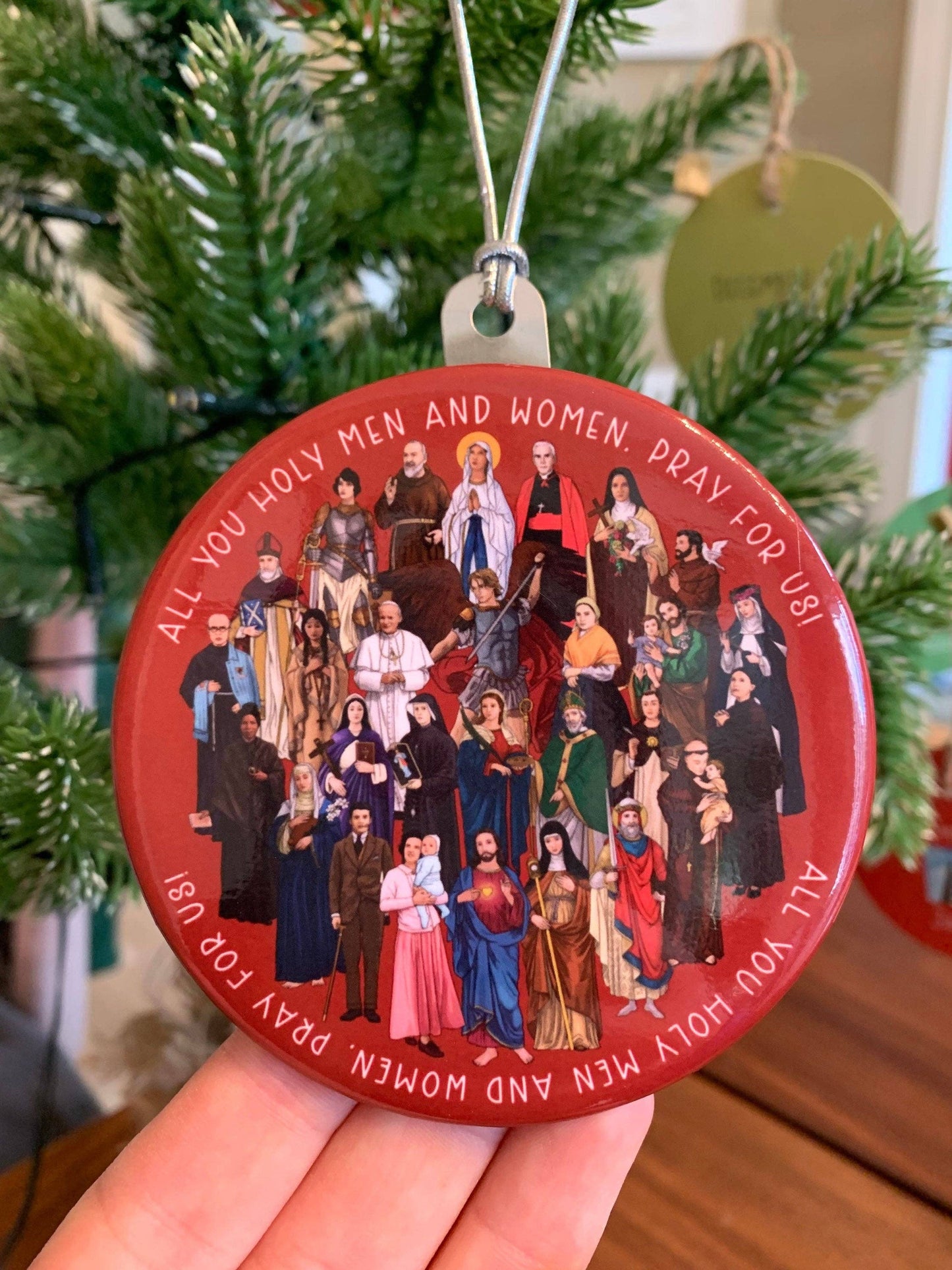 Catholic Saints Metal Christmas Ornament – 3.5" x 3.5"