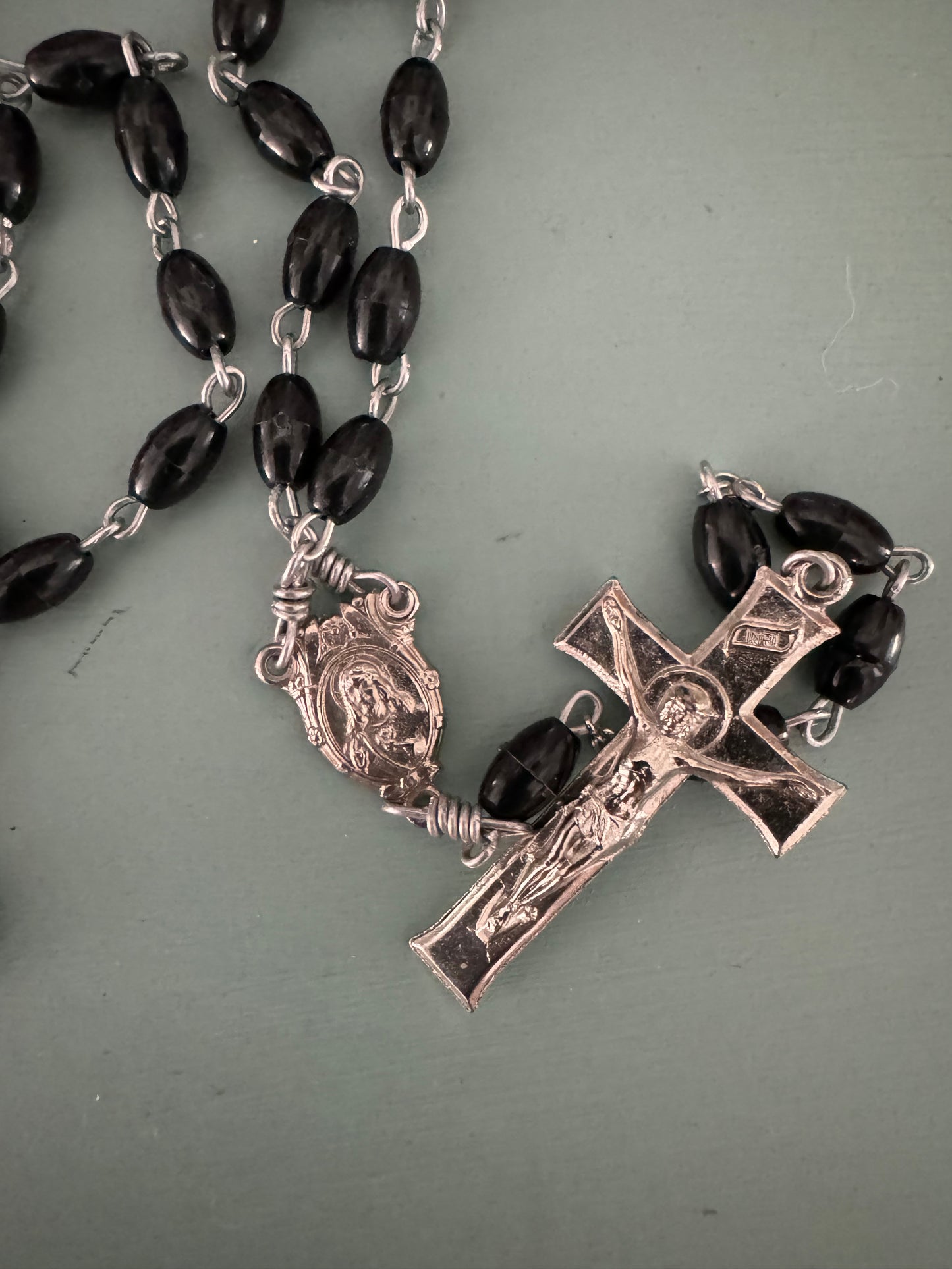 Vintage Black & Silver Catholic Rosary