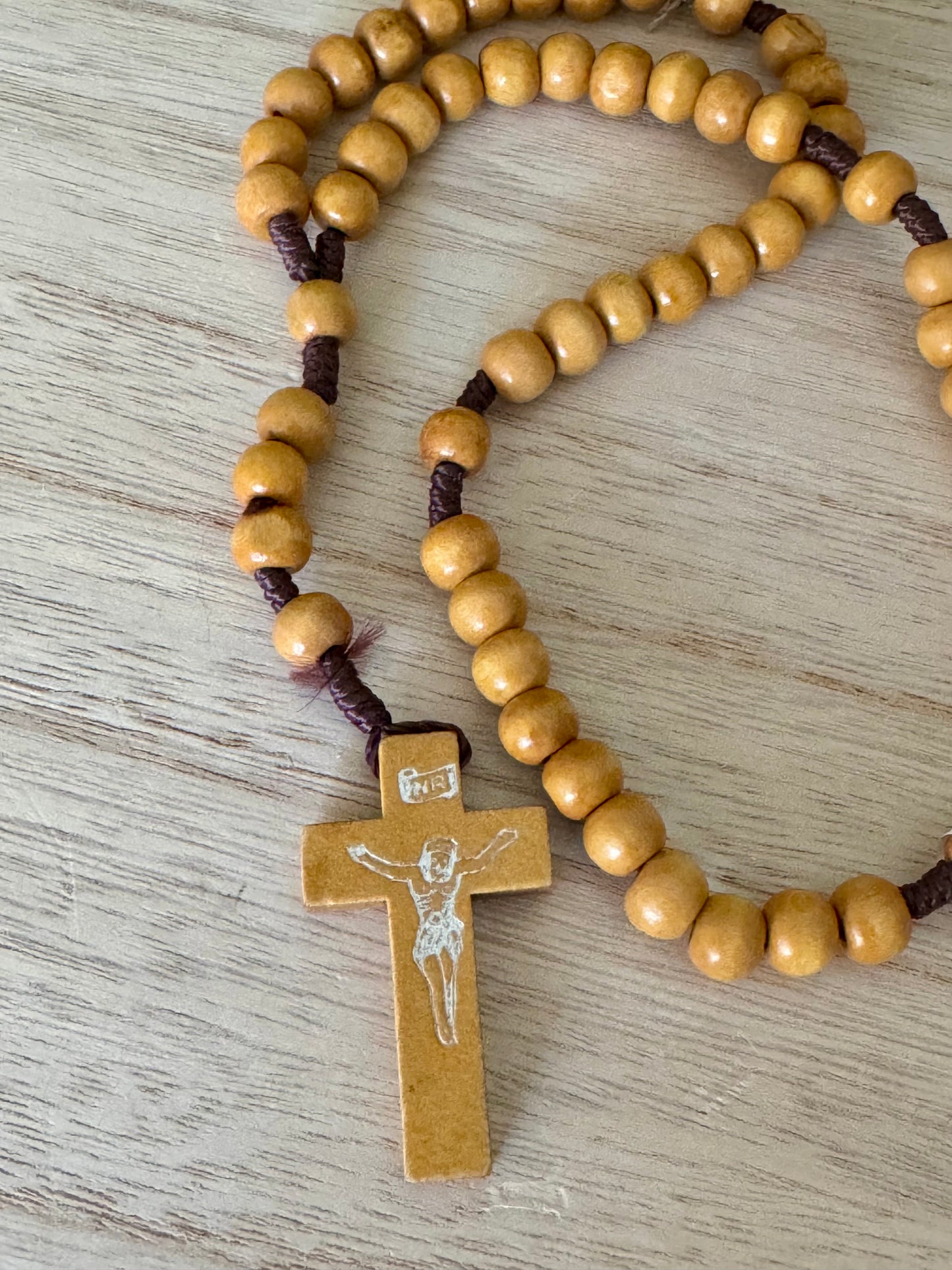 Authentic Olive Wood Rosary – Made in Israel | “Jerusalem” Inscribed