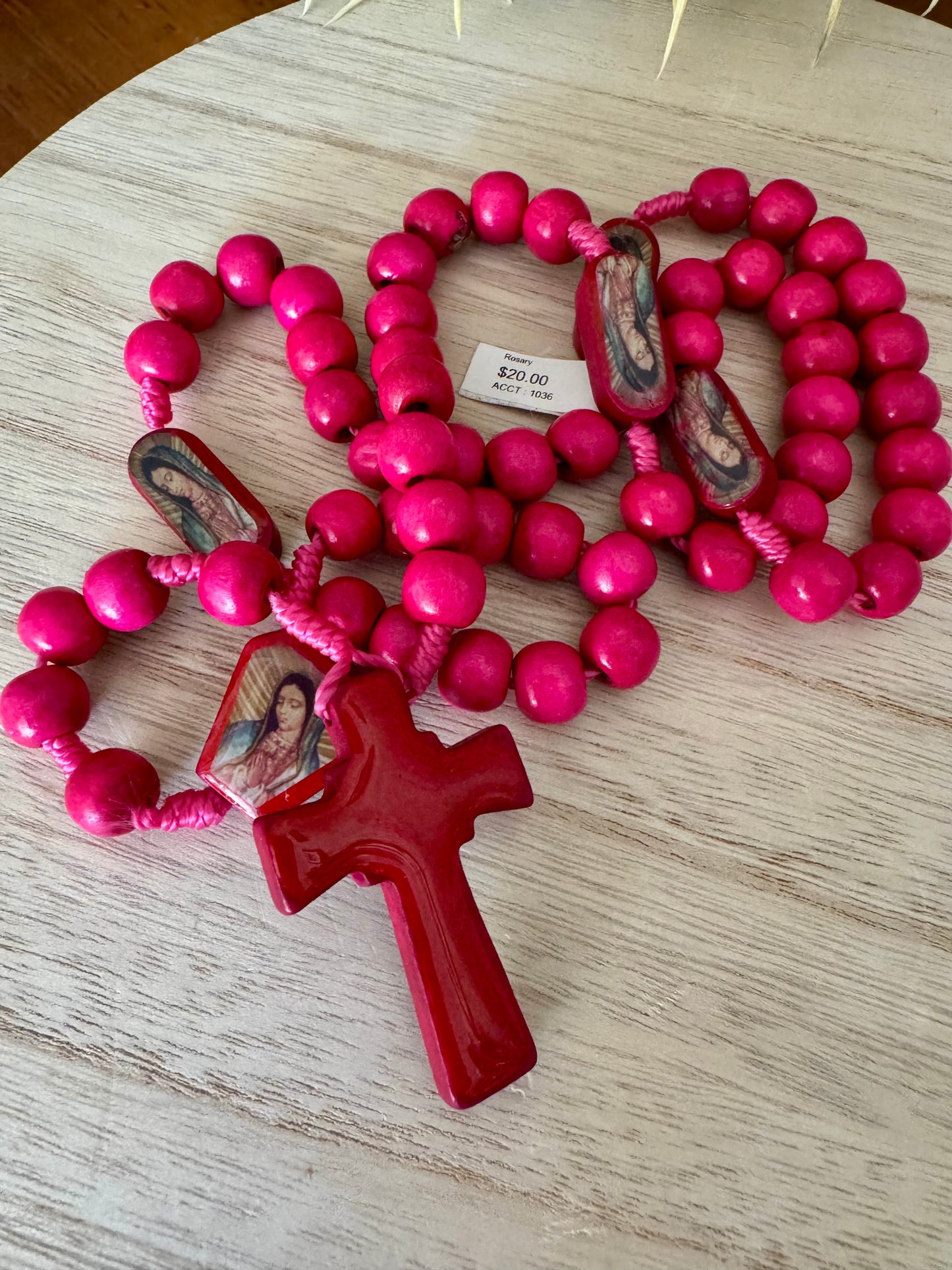 Bright Pink Rosary – Our Lady of Guadalupe