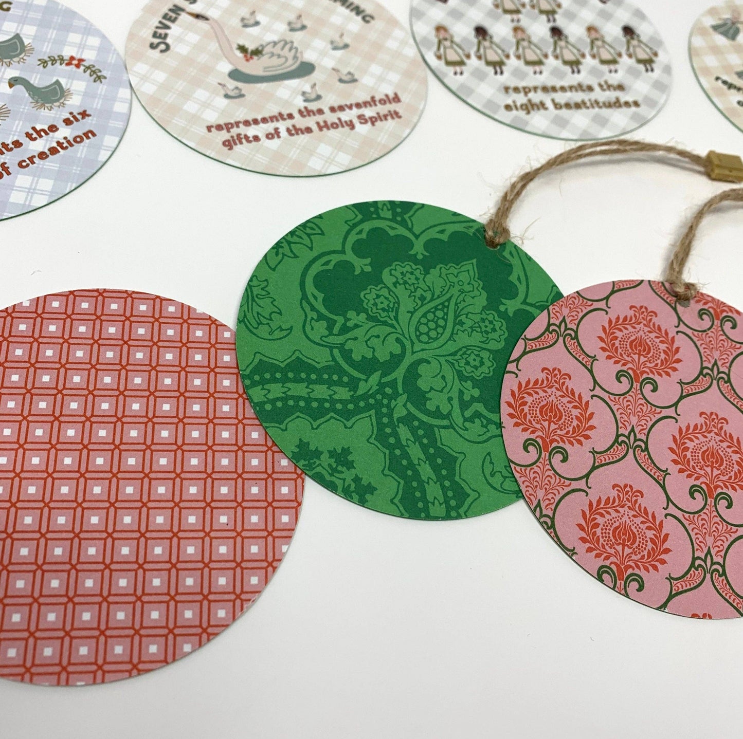 12 Days of Christmas Ornament Set. Baptism Gift. Meaning of 12 Days of Christmas Ornament, Coloring book and sticker Set. Catholic Christmas