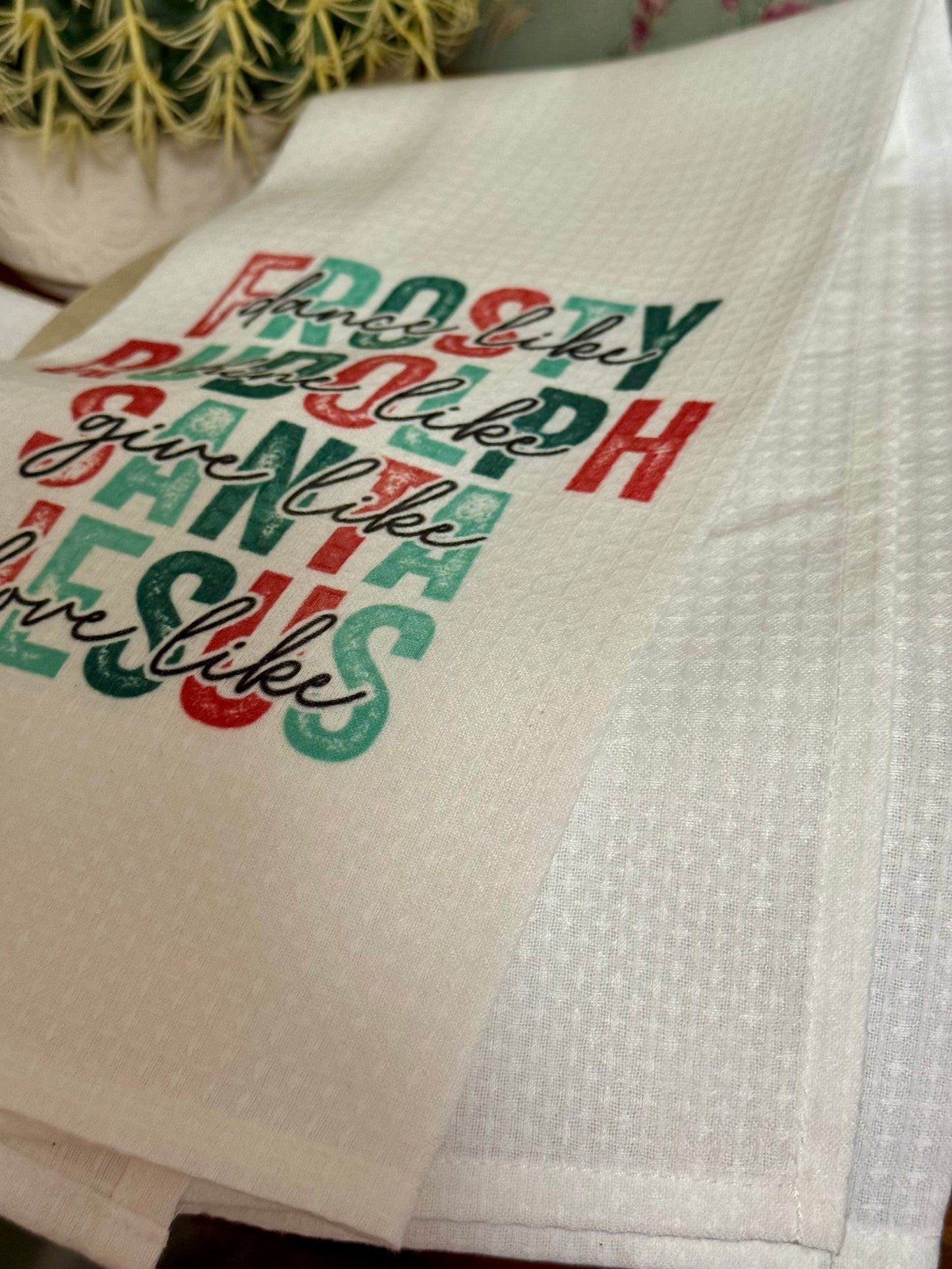 Christmas Waffle Texture Tea Towel * Various Styles!*