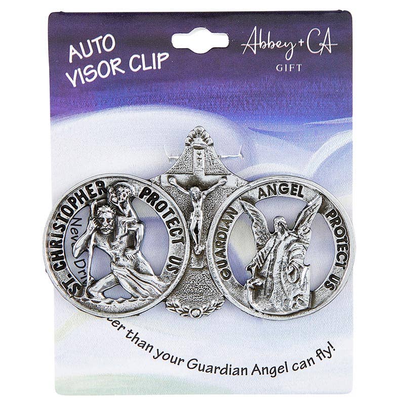St. Christopher & Guardian Angel Visor Clip