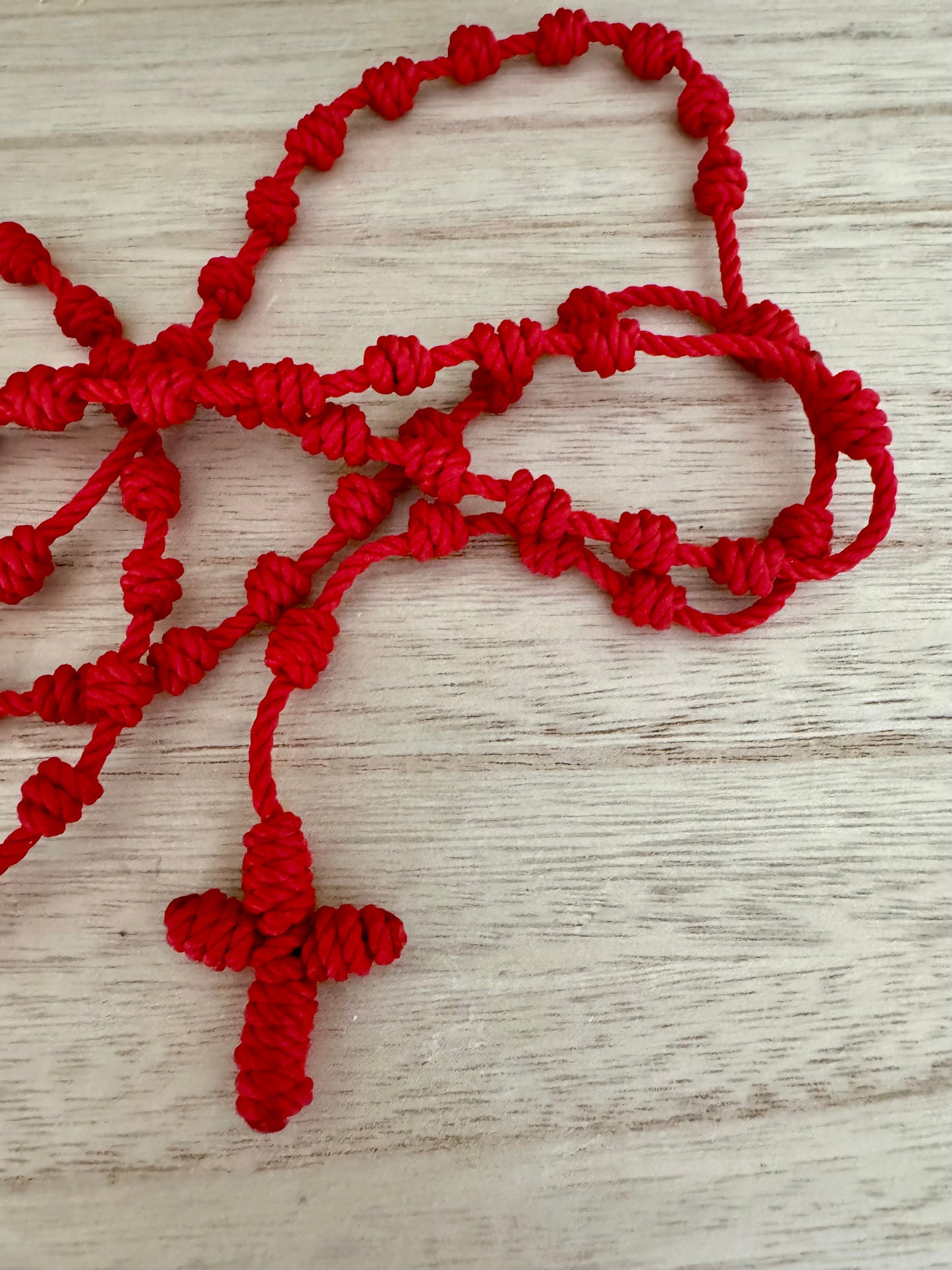 Handmade Rope Knotted Rosary * Various Colors*