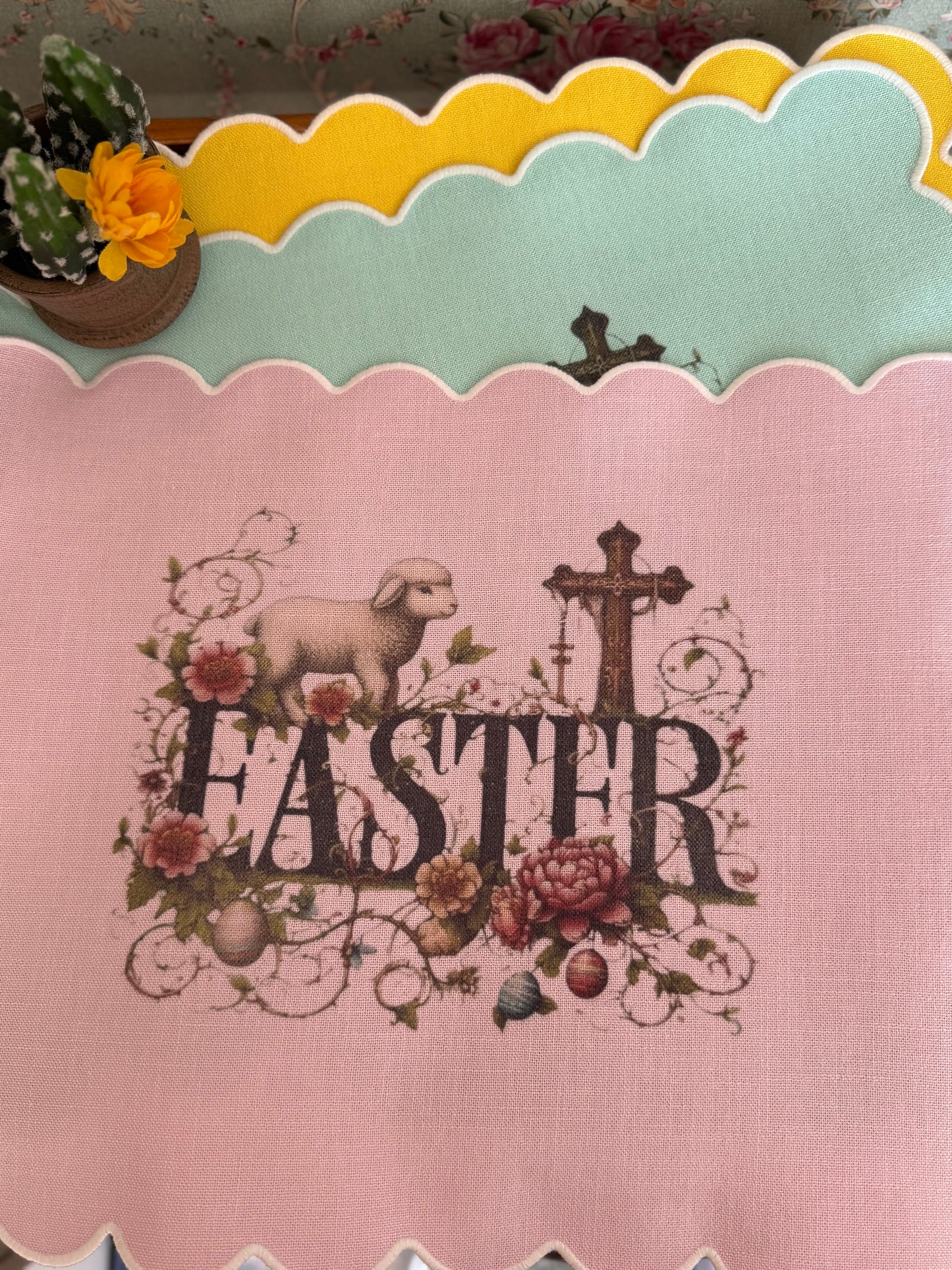 Cross & Lamb Easter Placemat * Various Colors*