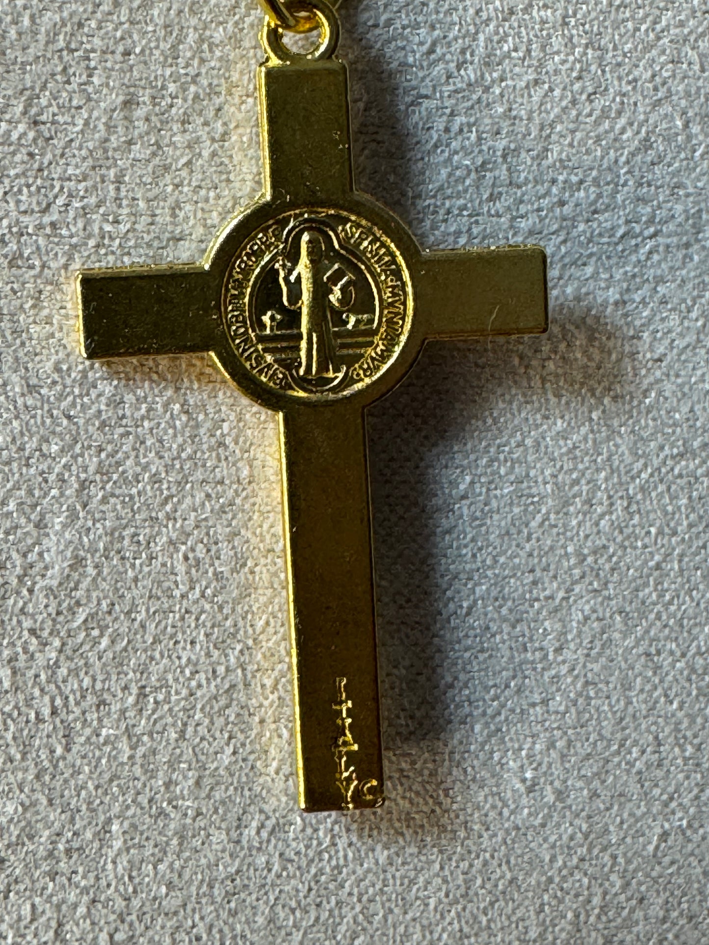 Gold-Tone St. Benedict Crucifix Necklace 18 inch.