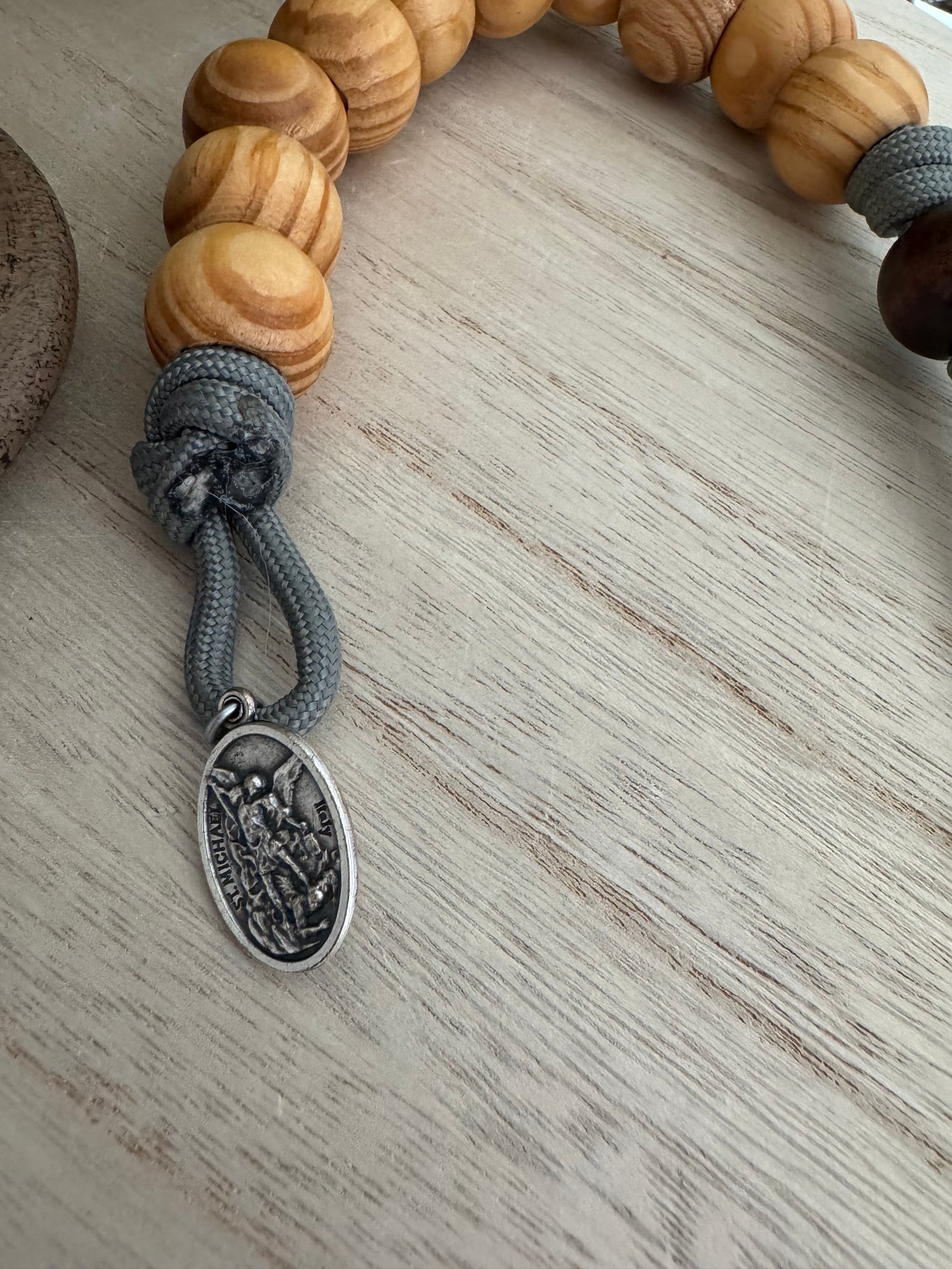 Handmade Paracord Single Decade Rosary – St. Michael & St. Benedict