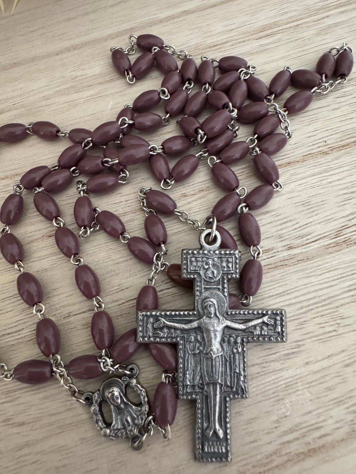 Brown Plastic Bead Rosary – Lightweight & Durable