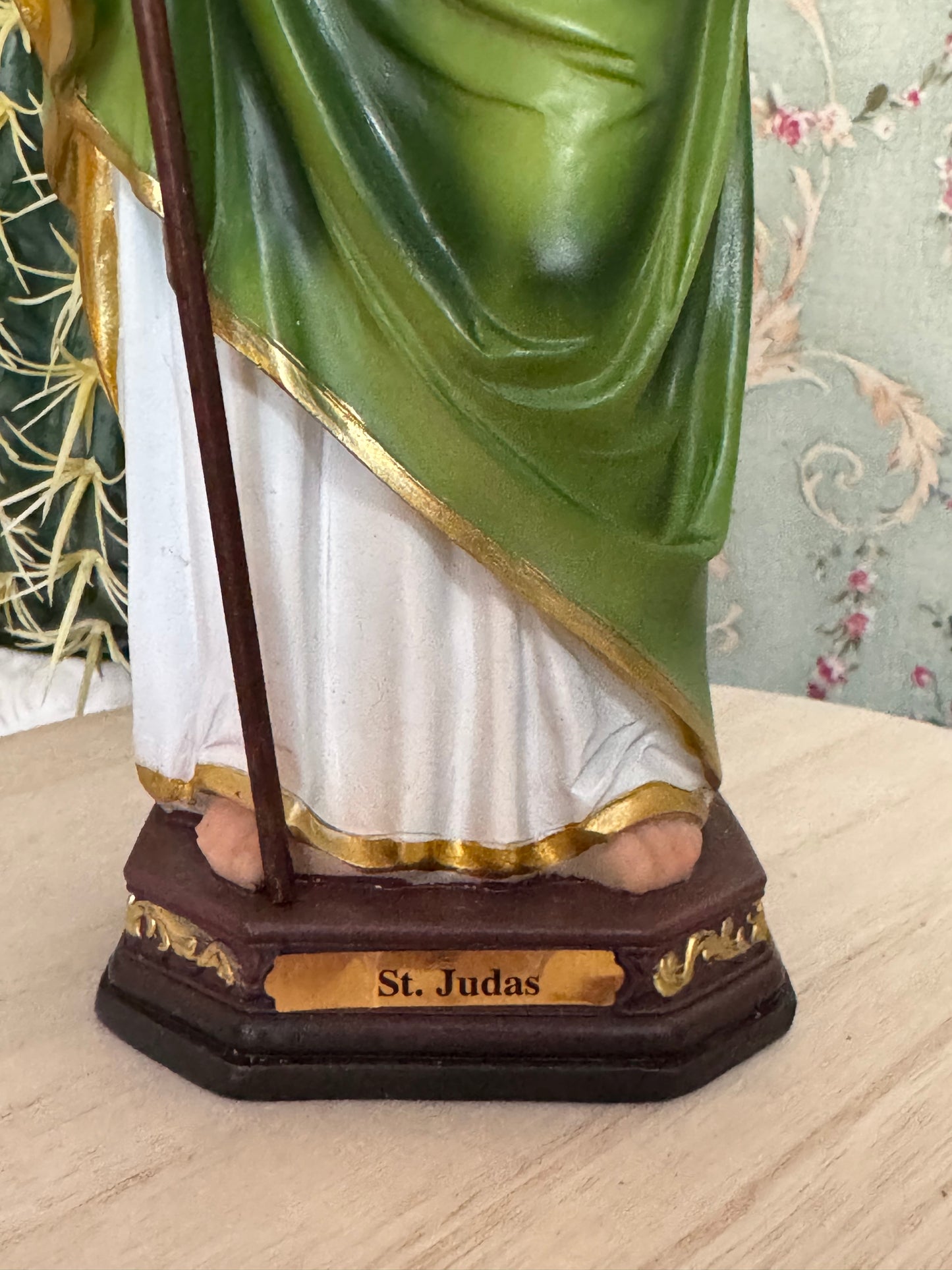 12" Handpainted St. Jude Resin Statue