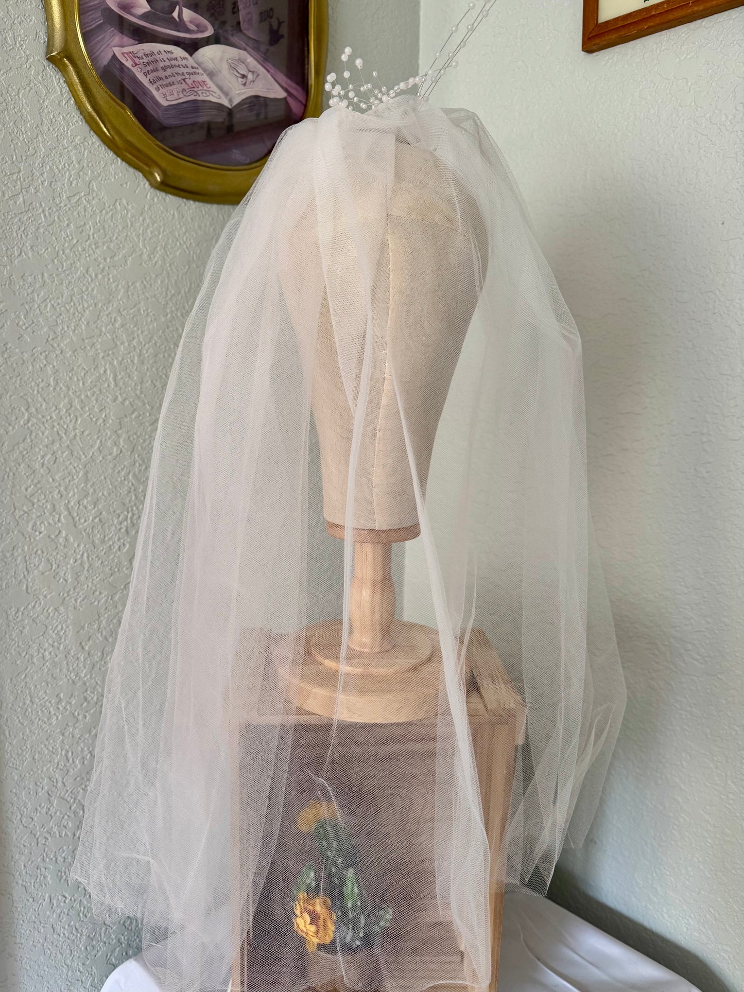 Handmade 23-Inch First Communion Veil with Tiara Style One