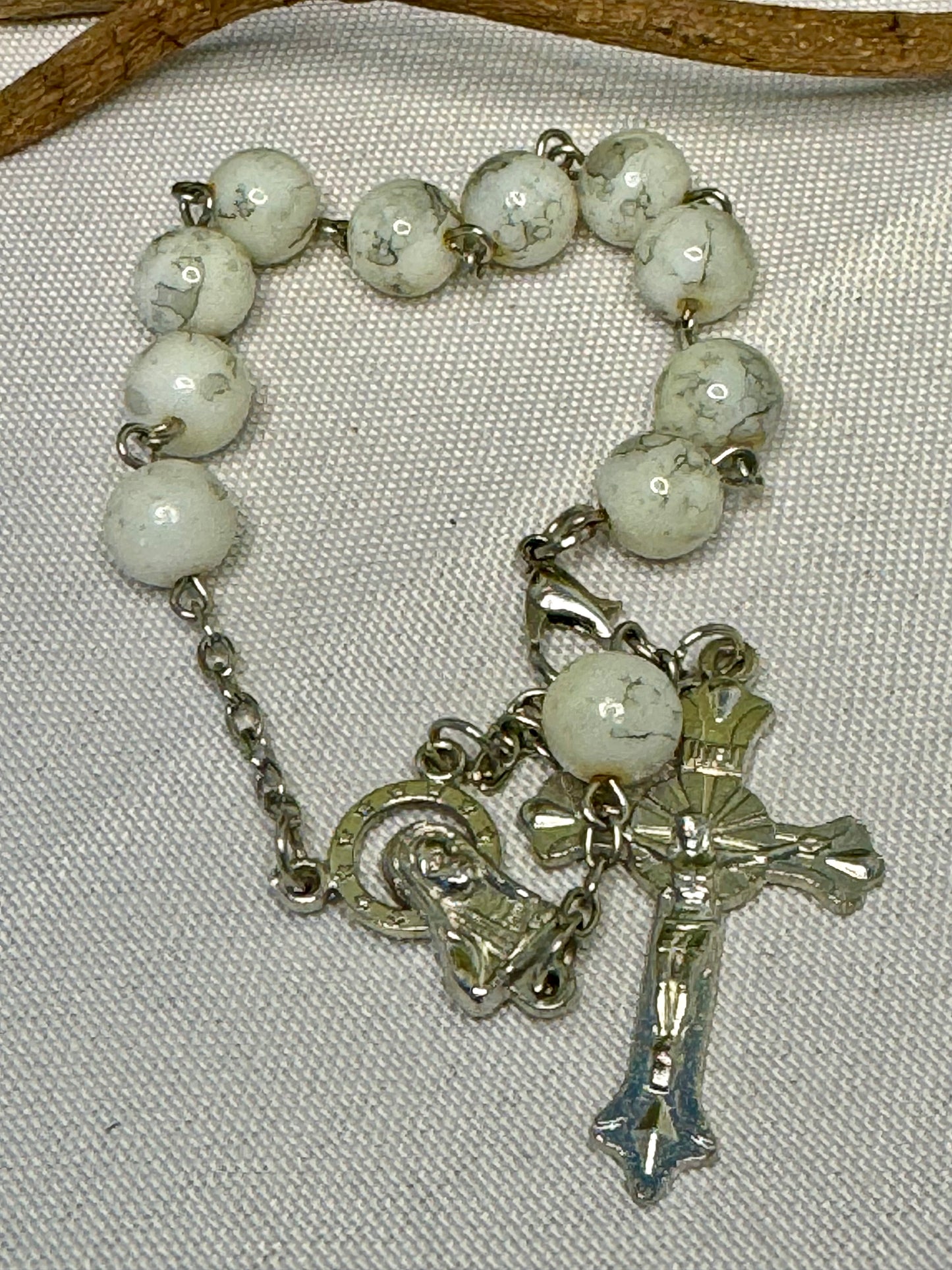 Marble Style Chaplet Rosary with clip