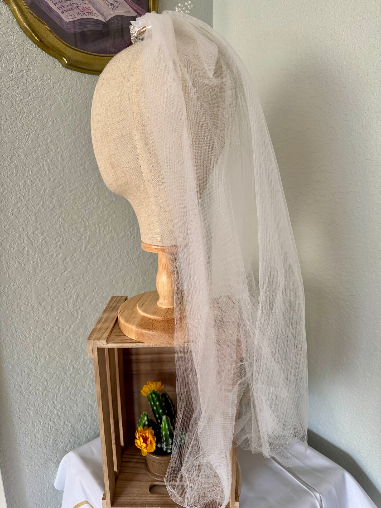Handmade 23-Inch First Communion Veil with Tiara Style Two