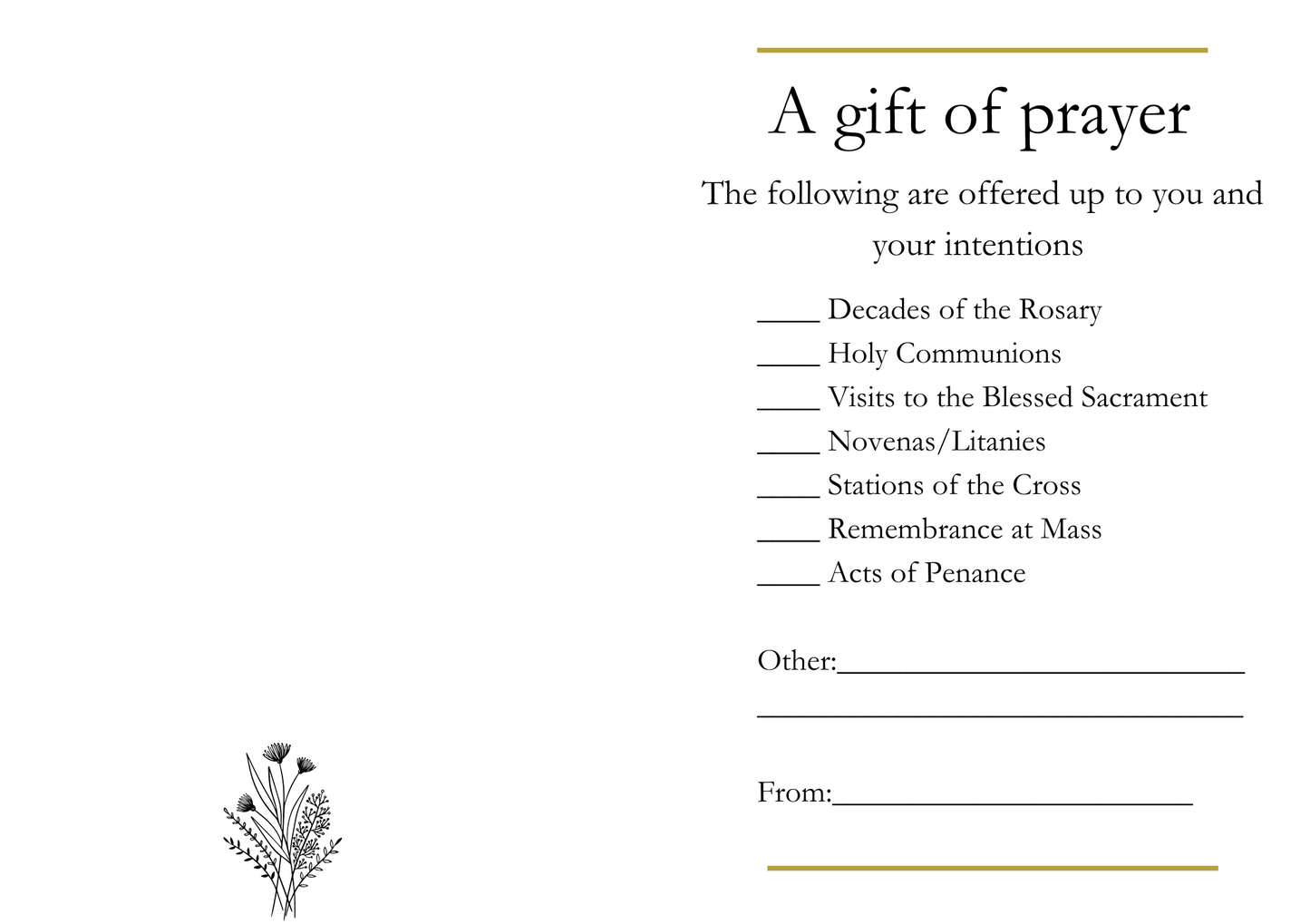A Spiritual Bouquet Greeting Card