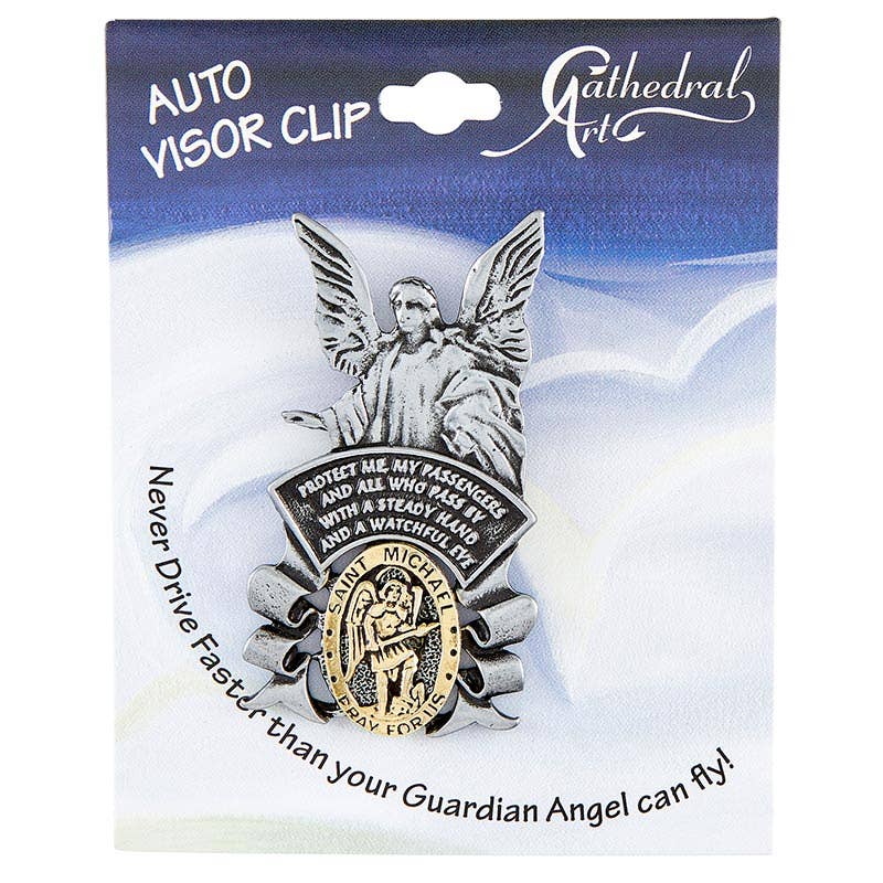 St. Michael & Guard Angel Visor Clip