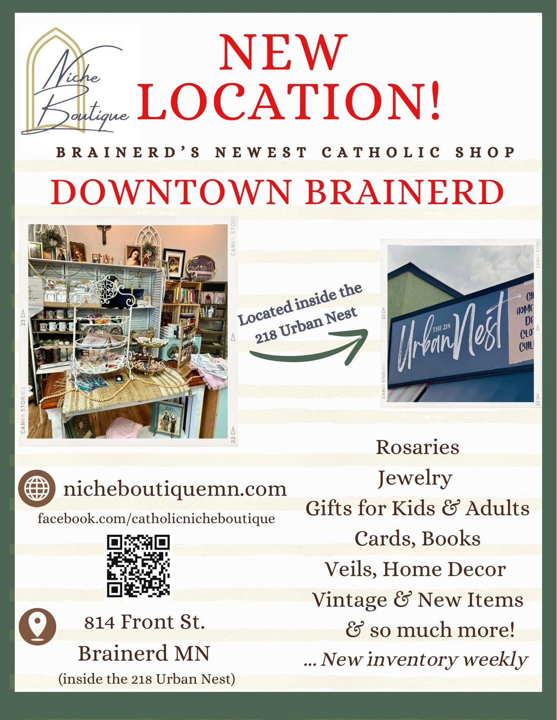 Niche Boutique Catholic Shop We have moved to Brainerd!