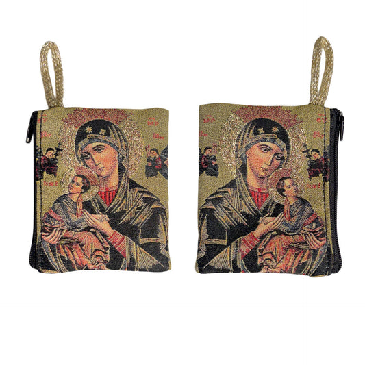Our Lady of Perpetual Help Tapestry Rosary Pouch
