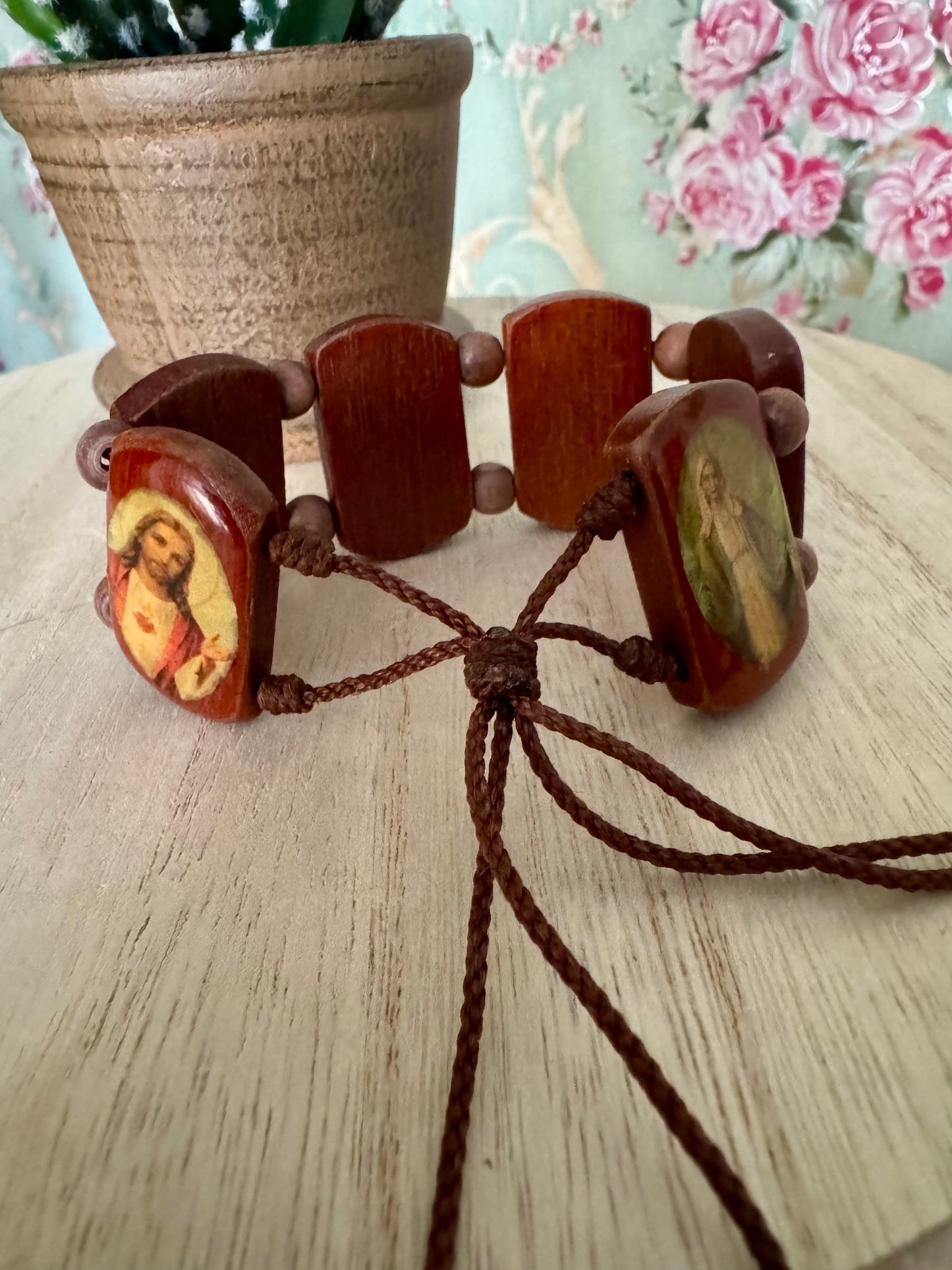 Chunky Vintage Holy Image Adjustable Bracelet
