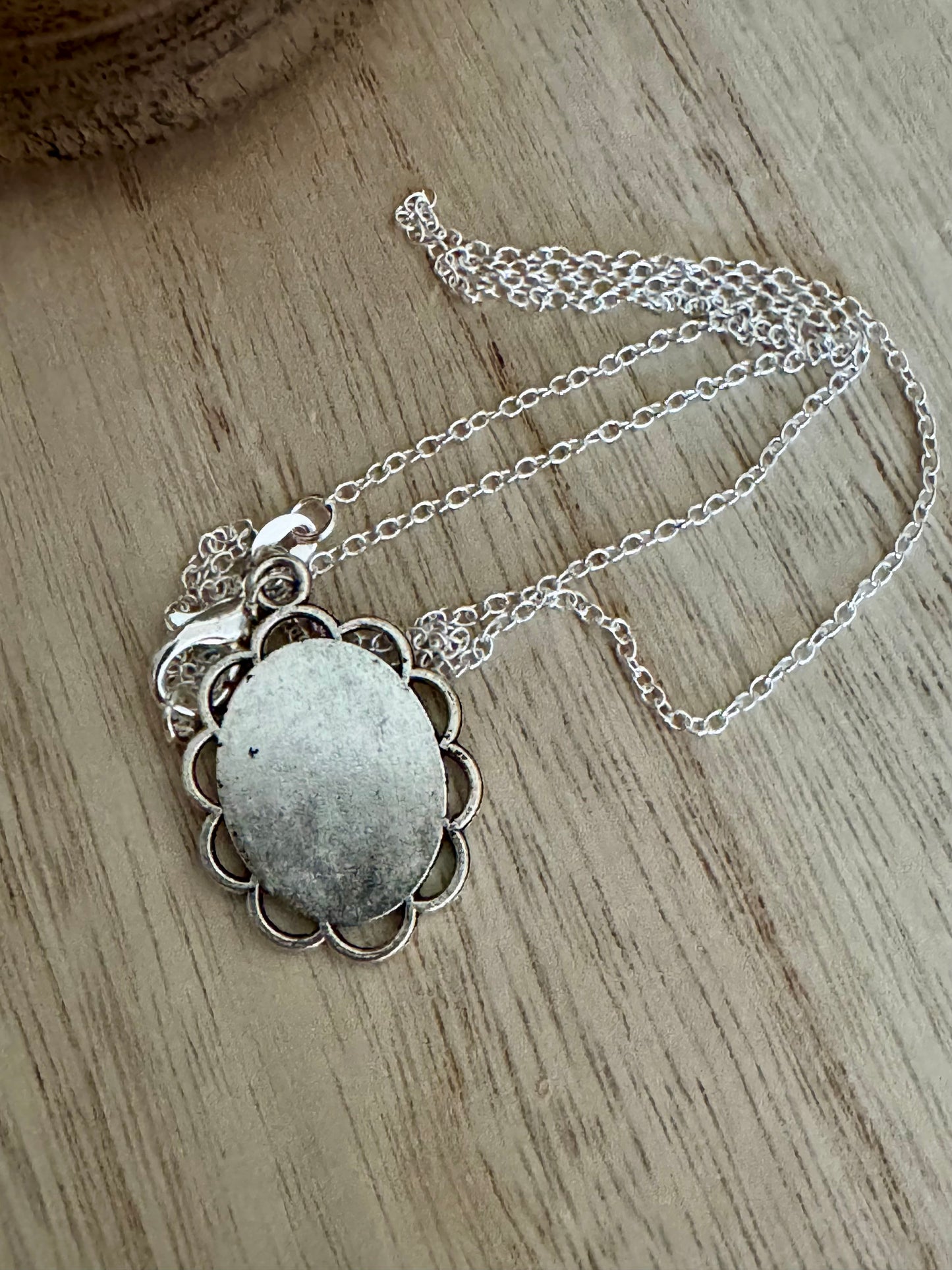 20” Vintage-Style Silver Catholic Sacred Image Jesus Necklace