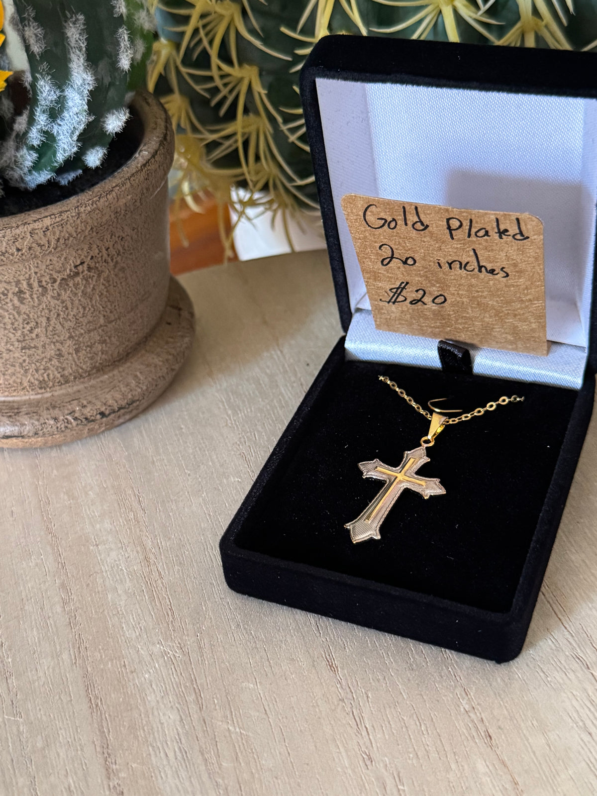 Gold-Plated Cross Necklace