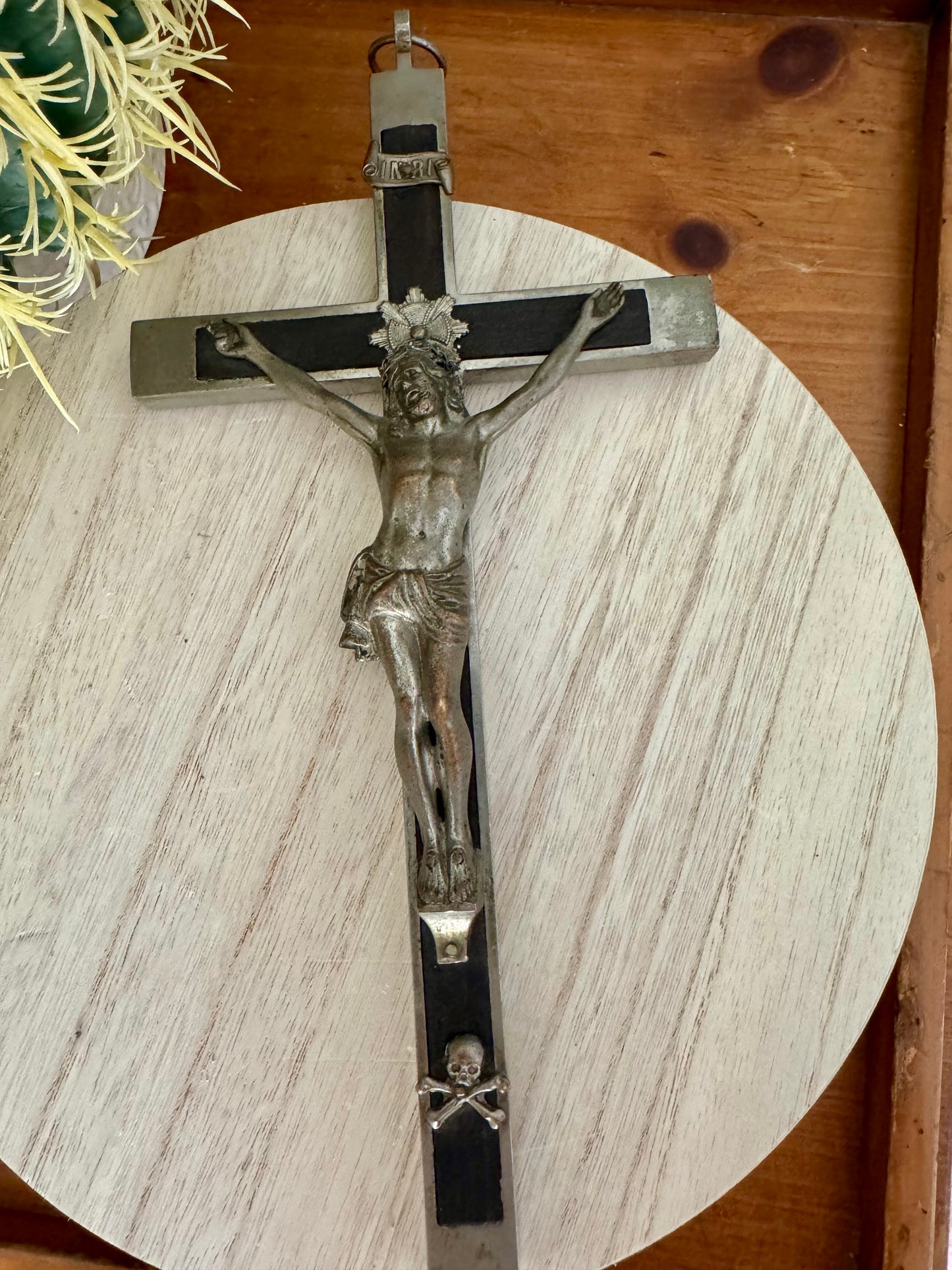 Vintage Memento Mori Crucifix – 10.5" x 5" | Heavy-Duty with Incredible Detail