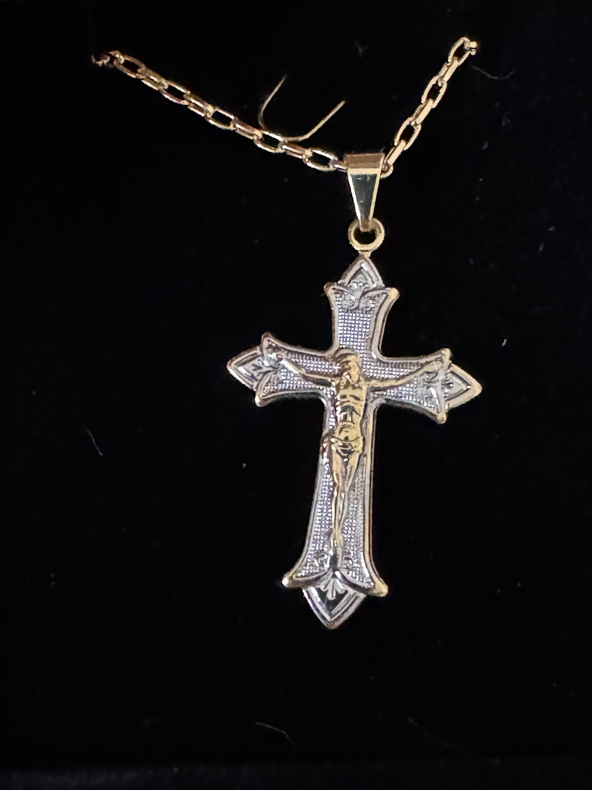 Brazilian Gold-Plated Crucifix Pendant Necklace