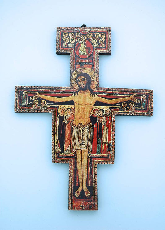 Greek San Damiano Cross – 5 ½ Inch Wall Crucifix