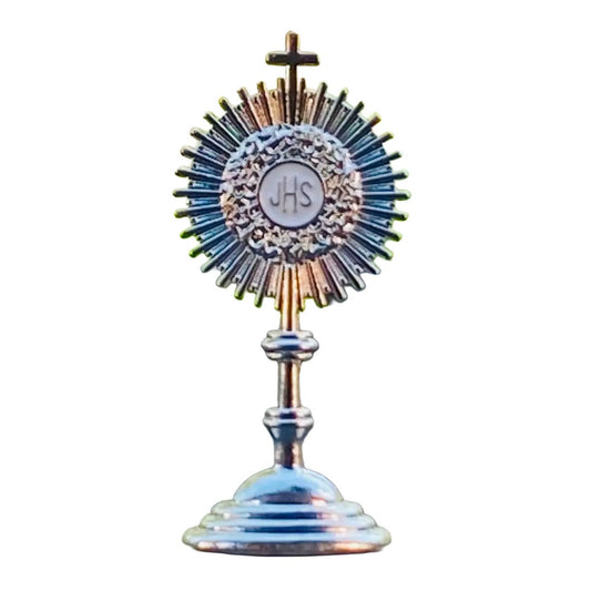 Mini Monstrance Statuette – Chrome Catholic Eucharistic Adoration Gift