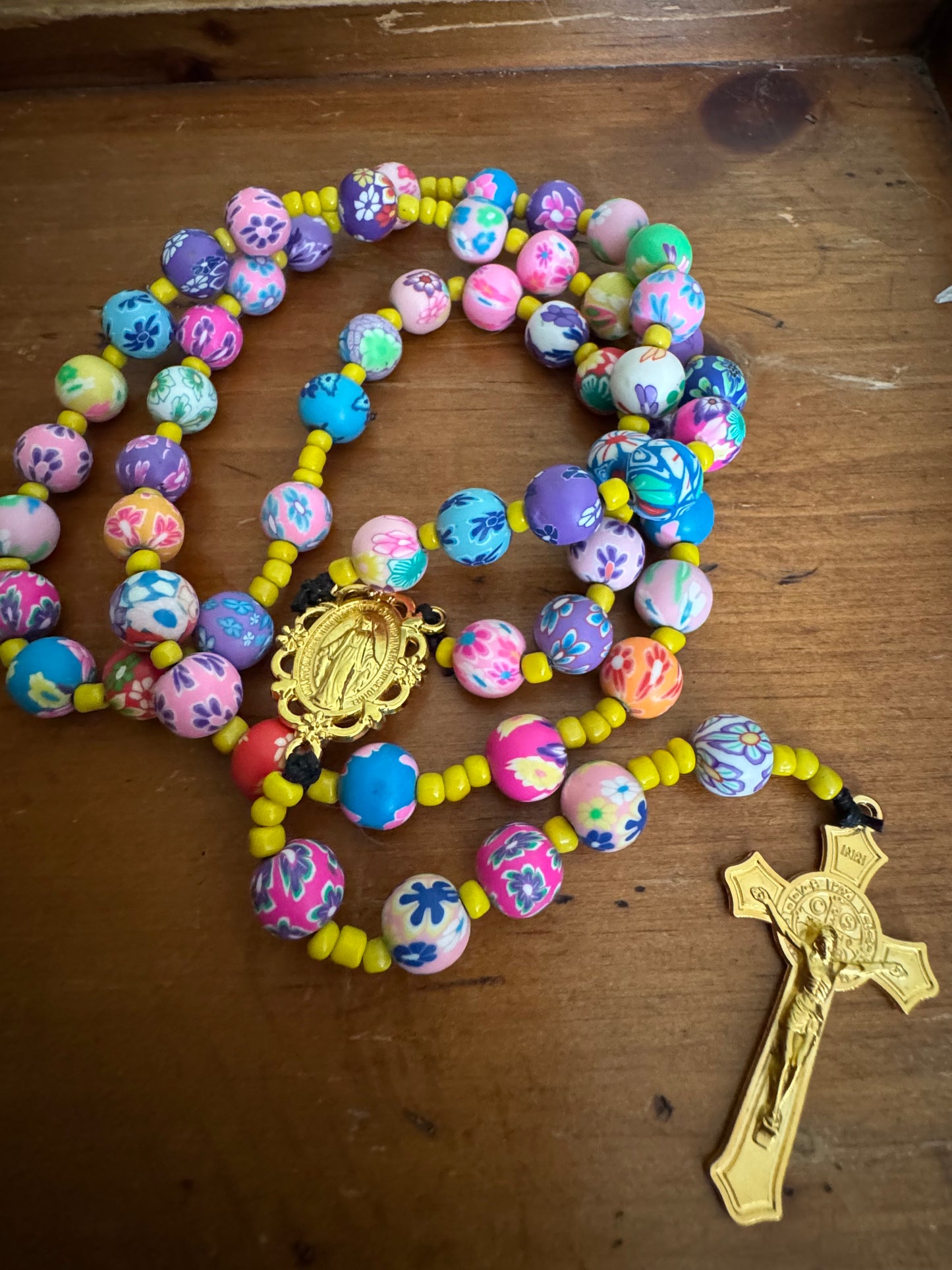Handmade Strung Polymer Clay Rosary 10mm beads (V2)