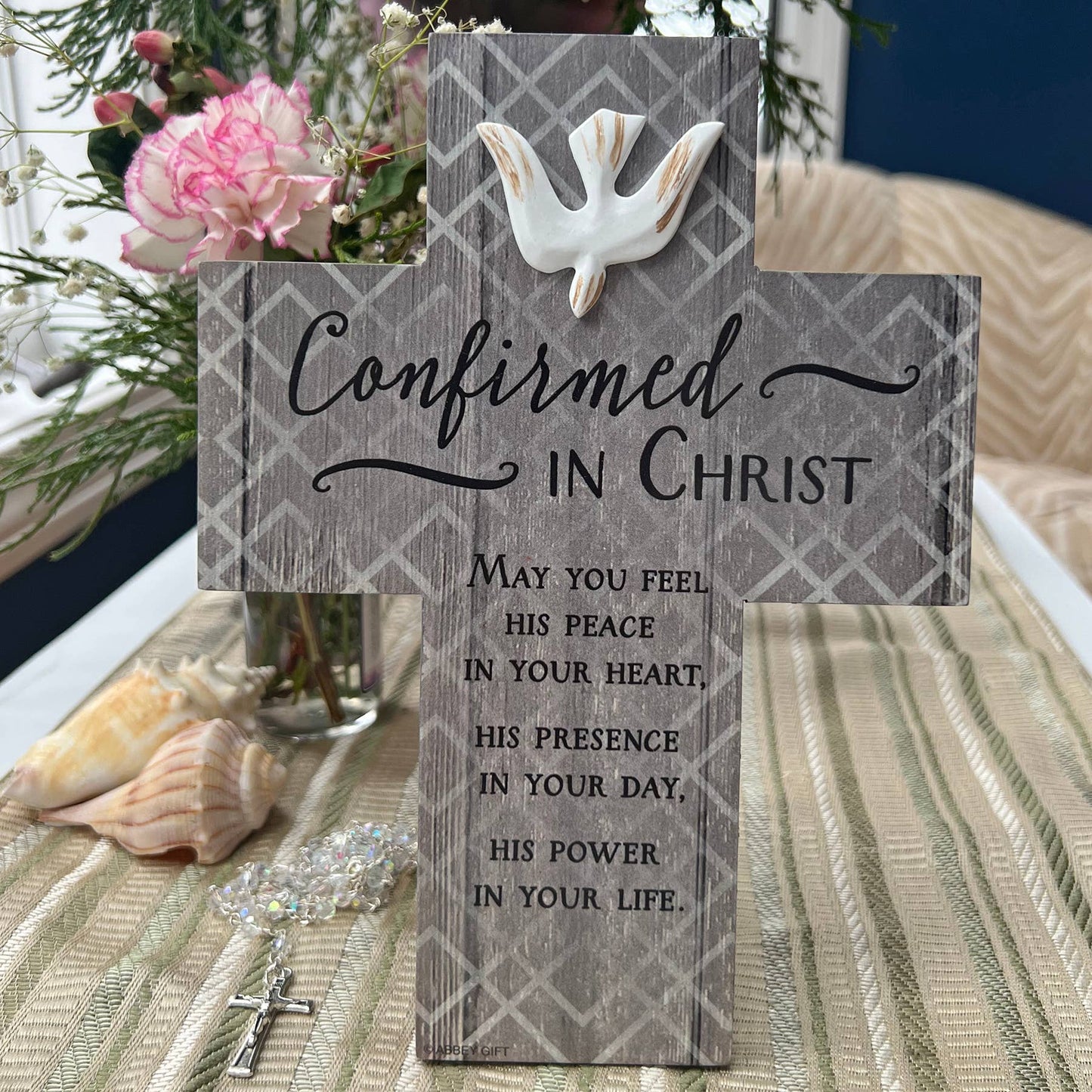 Catholic Confirmation Cross – Religious Keepsake Gift with Dove