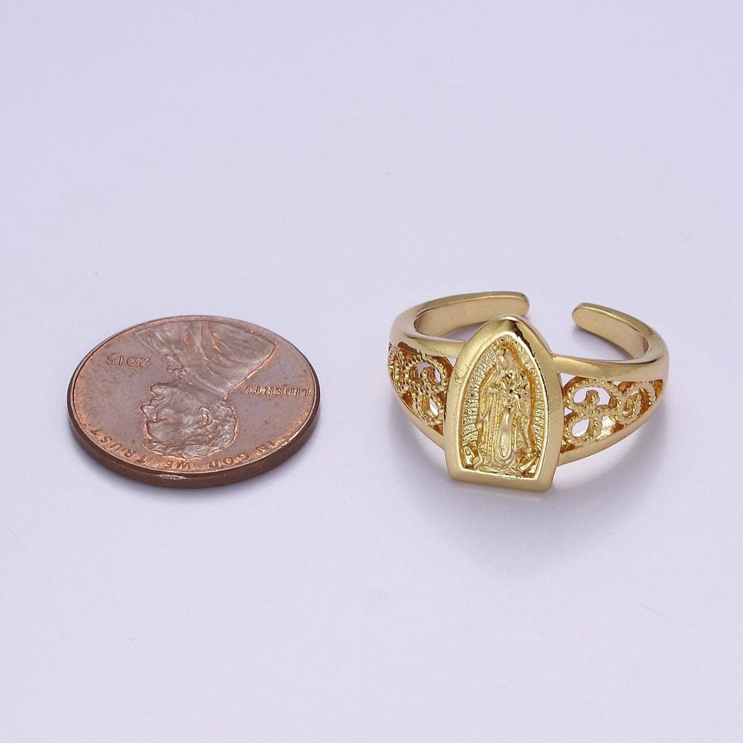 Catholic Our Lady of Guadalupe Virgin Mary Religious Ring sz 6 (adjustable)