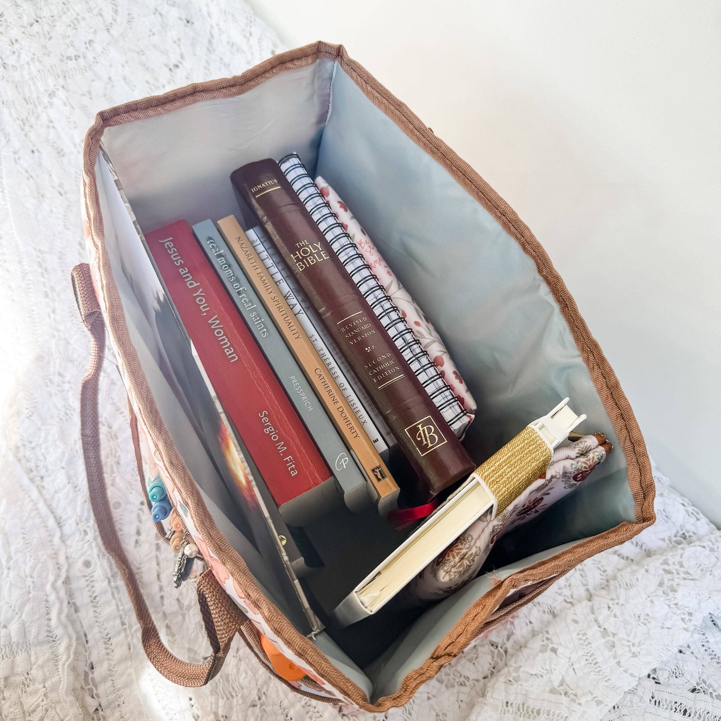 Catholic Prayer Corner Caddy- Pink