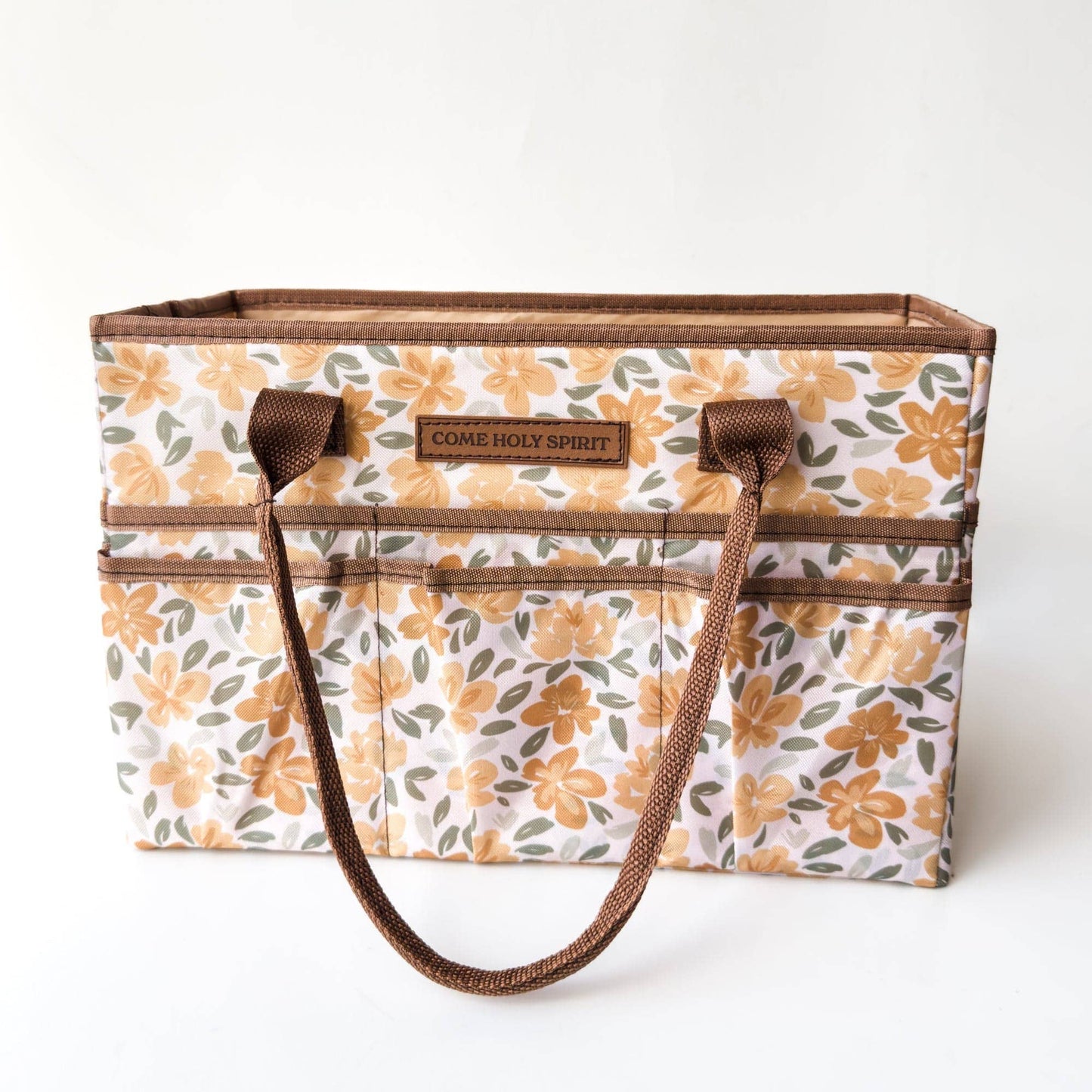 Catholic Prayer Corner Caddy- Floral Yellow