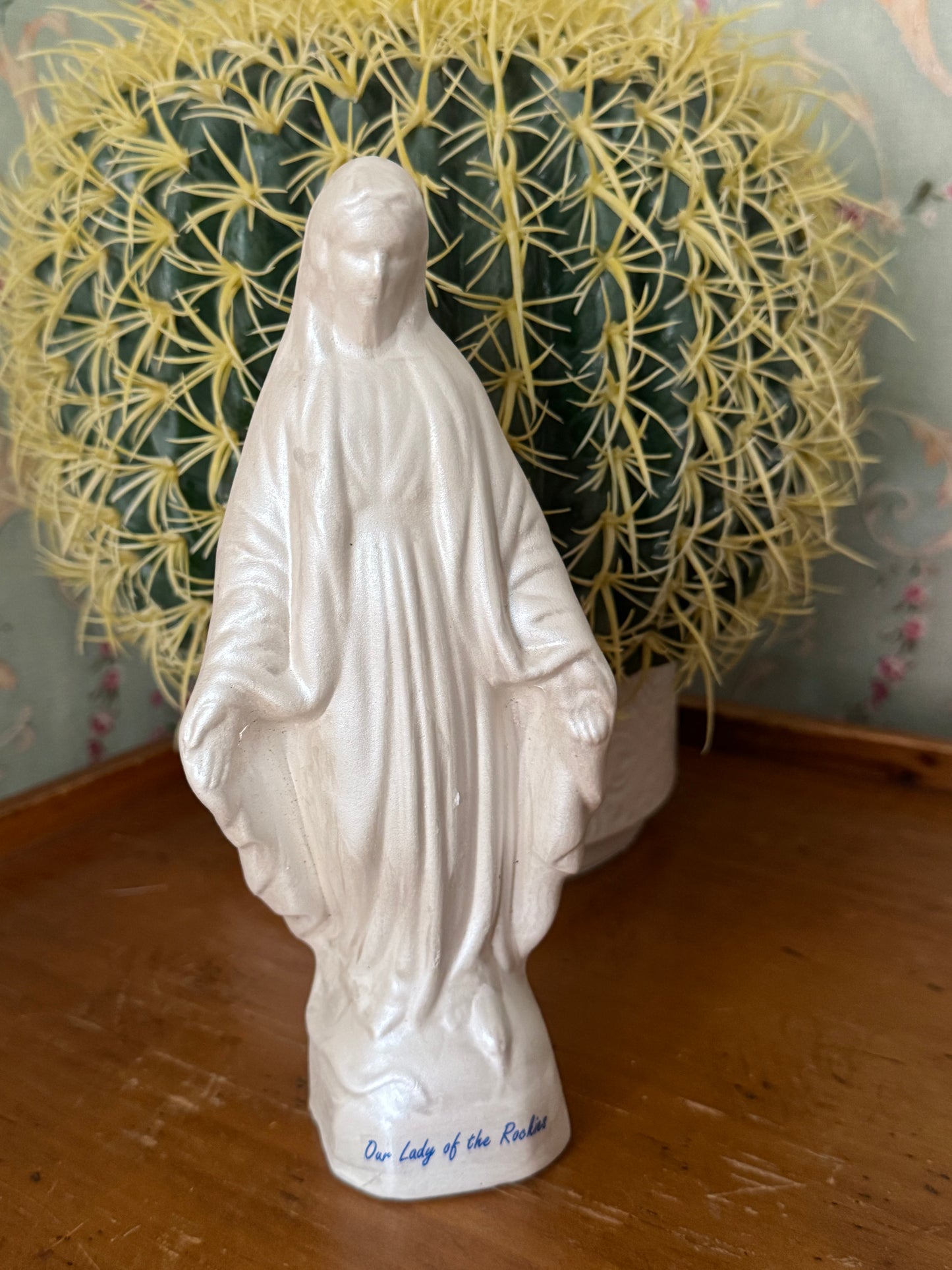 Vintage Hand-Painted Ceramic Our Lady of the Rockies Figurine