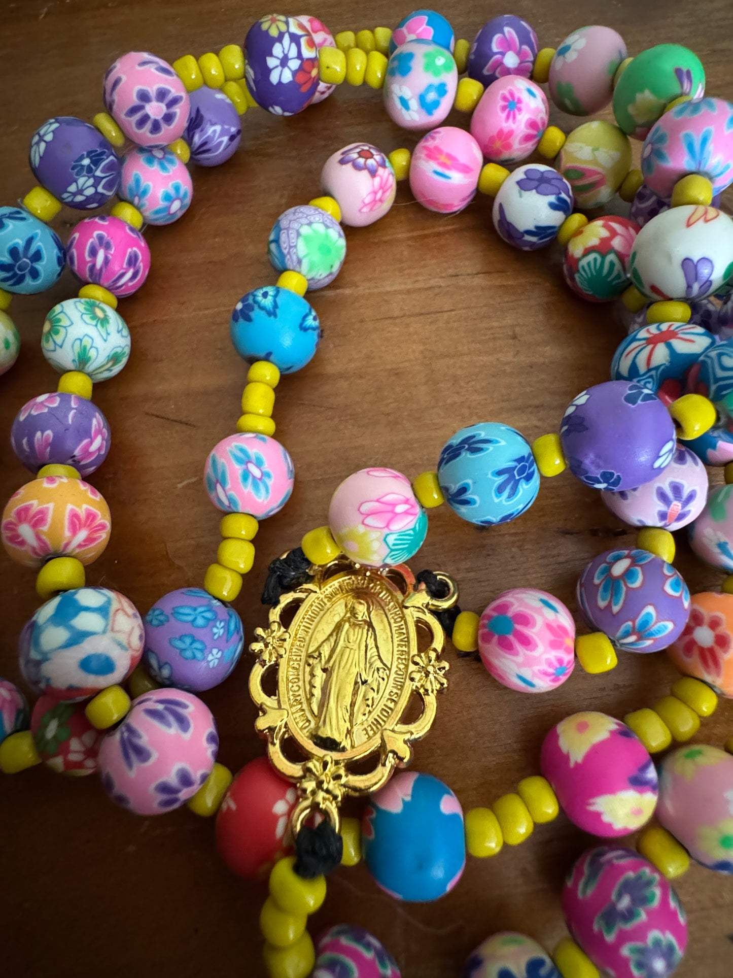 Handmade Strung Polymer Clay Rosary 10mm beads (V2)