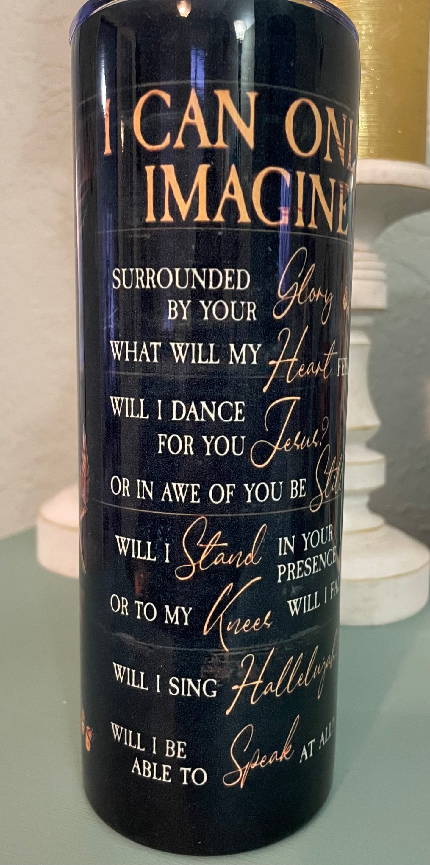 Exquisite 20oz Tumbler – Jesus, Lion, and "I Can Only Imagine"