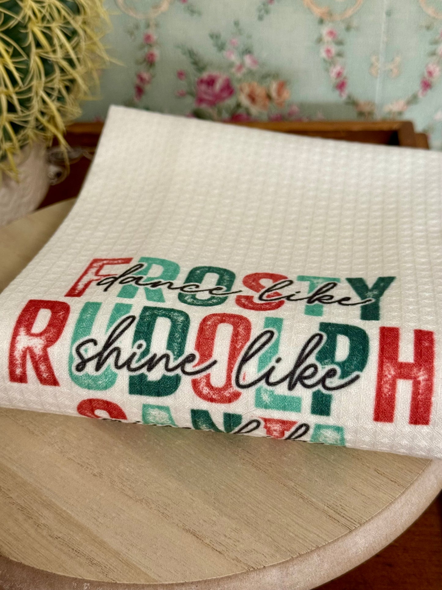 Christmas Waffle Texture Tea Towel * Various Styles!*