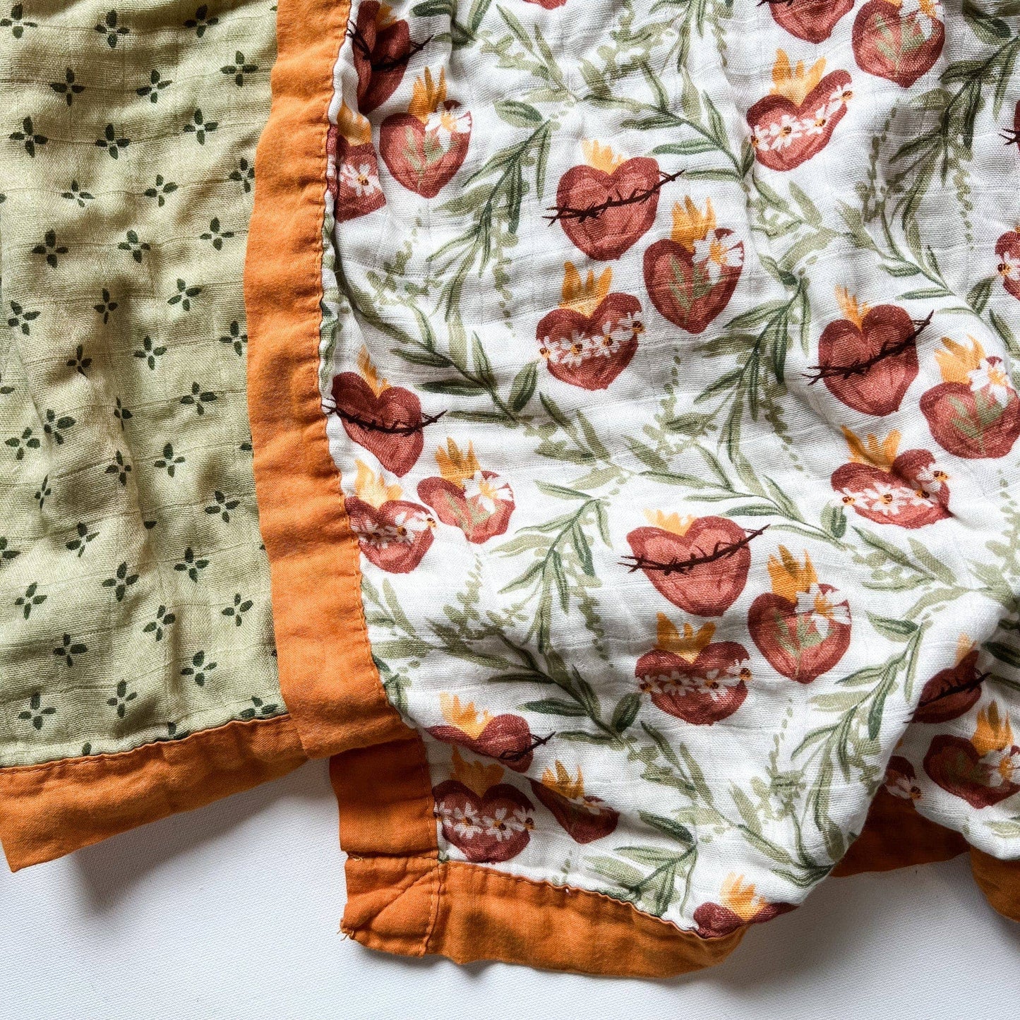 Catholic Luxury Double-Sided Muslin Blanket – Faith-Inspired Baby Swaddle