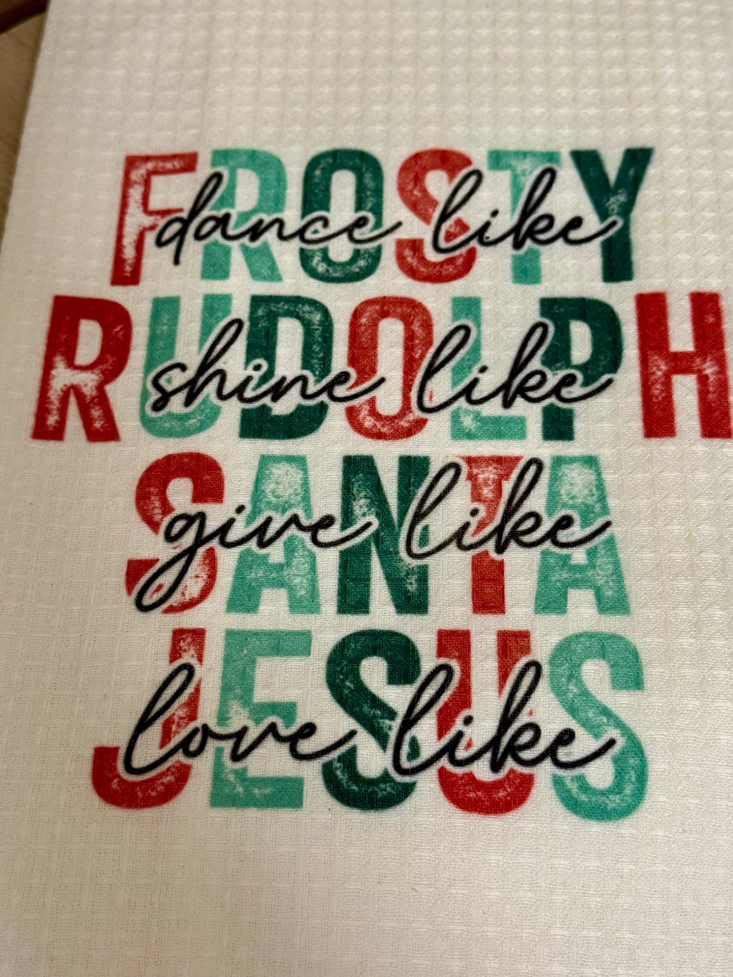 Christmas Waffle Texture Tea Towel * Various Styles!*