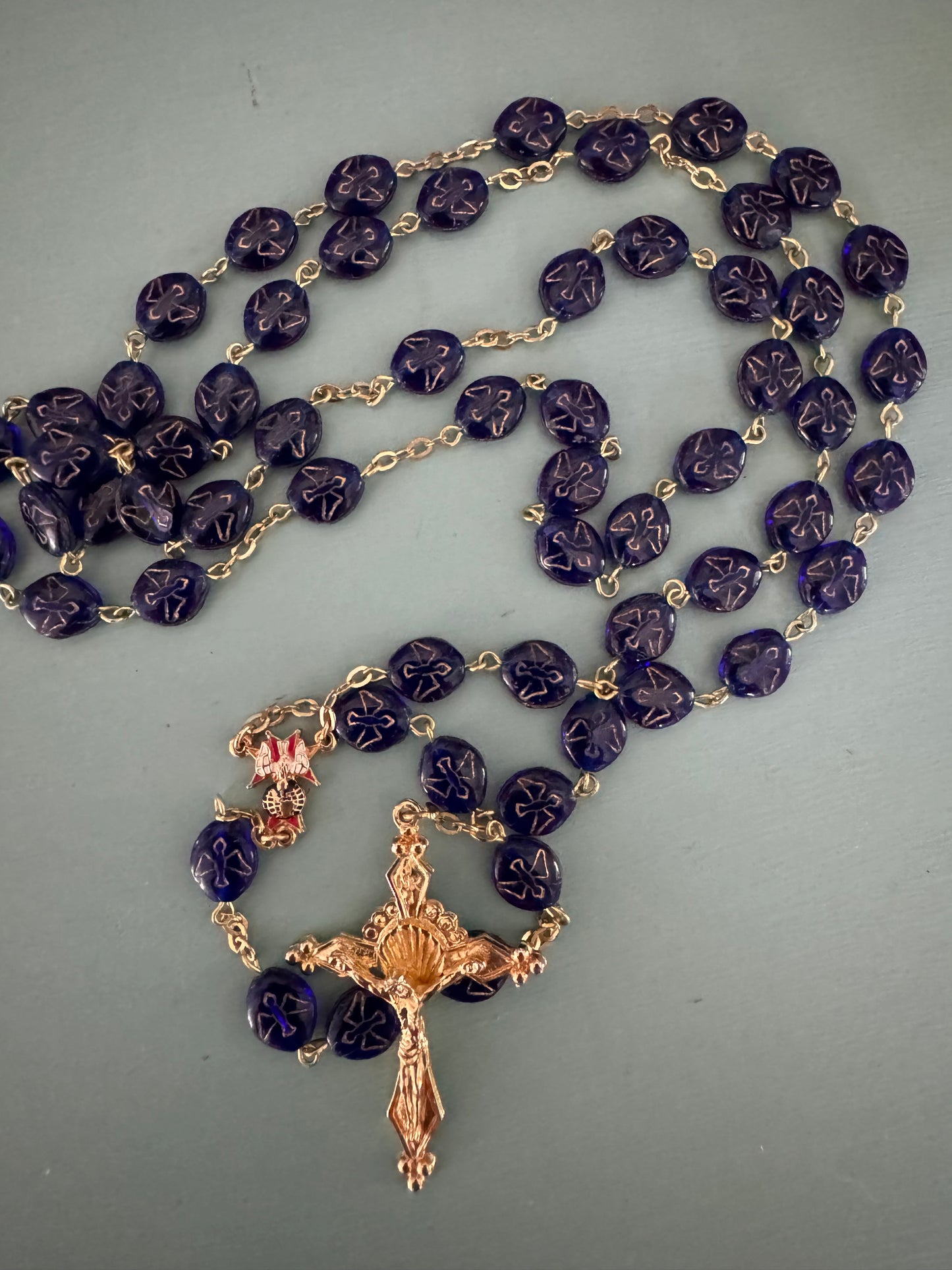 Blue & Gold Holy Spirit Rosary KoC