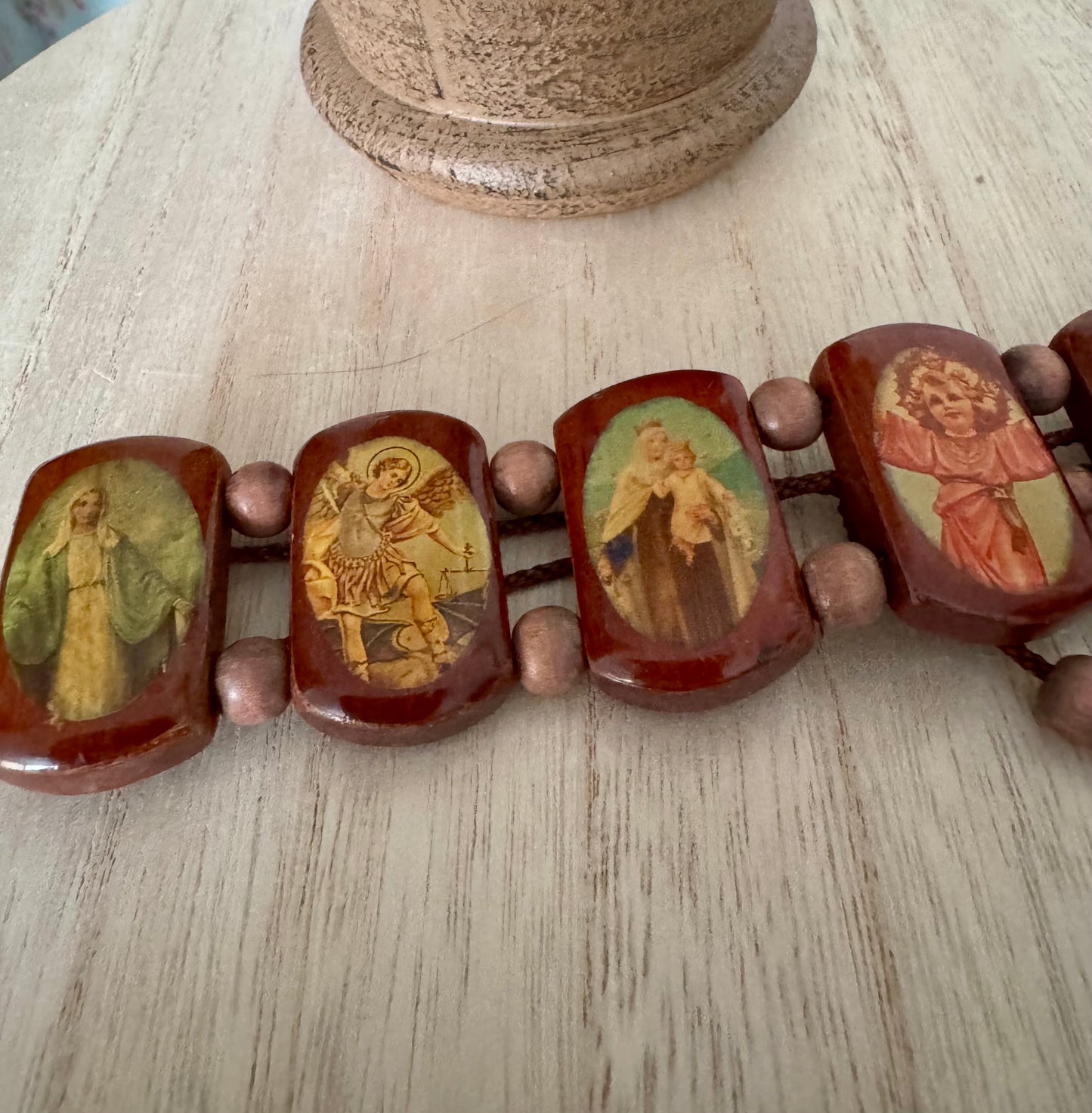 Chunky Vintage Holy Image Adjustable Bracelet